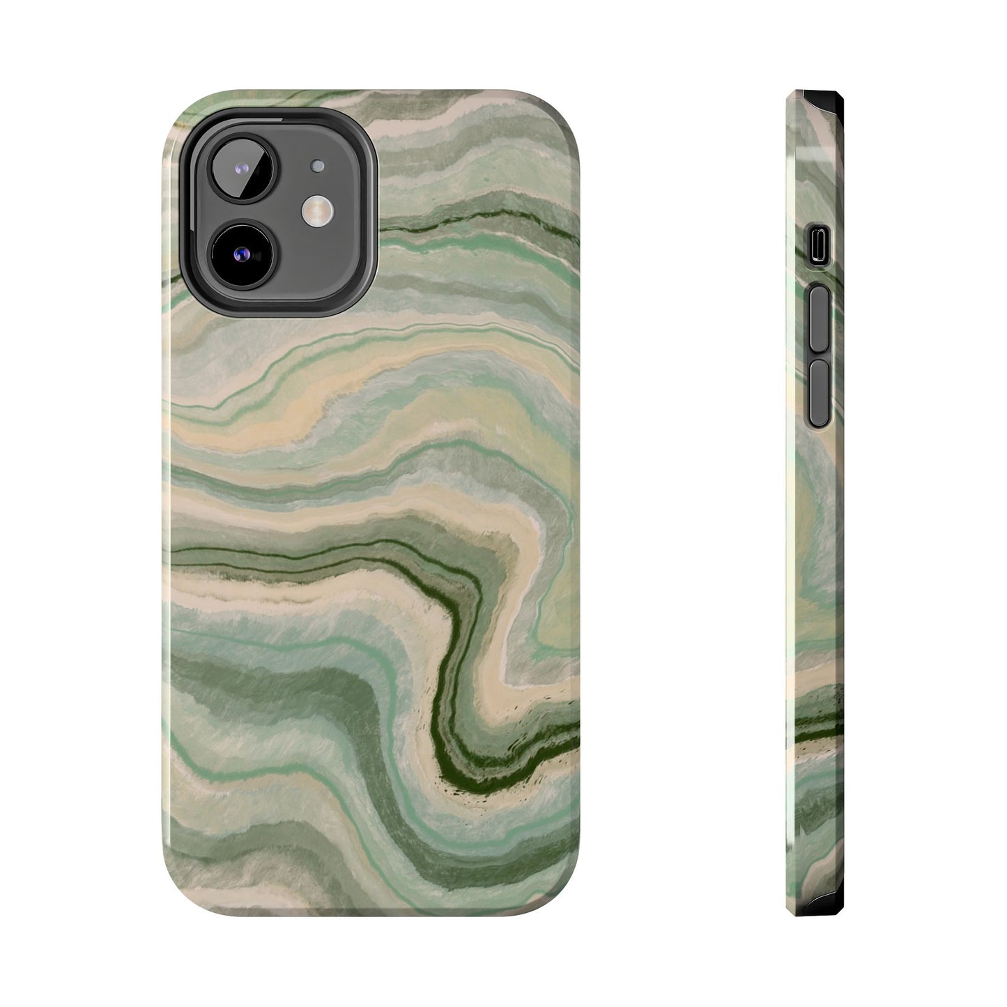 Funda resistente y elegante para teléfono - Diseño verde mármol
