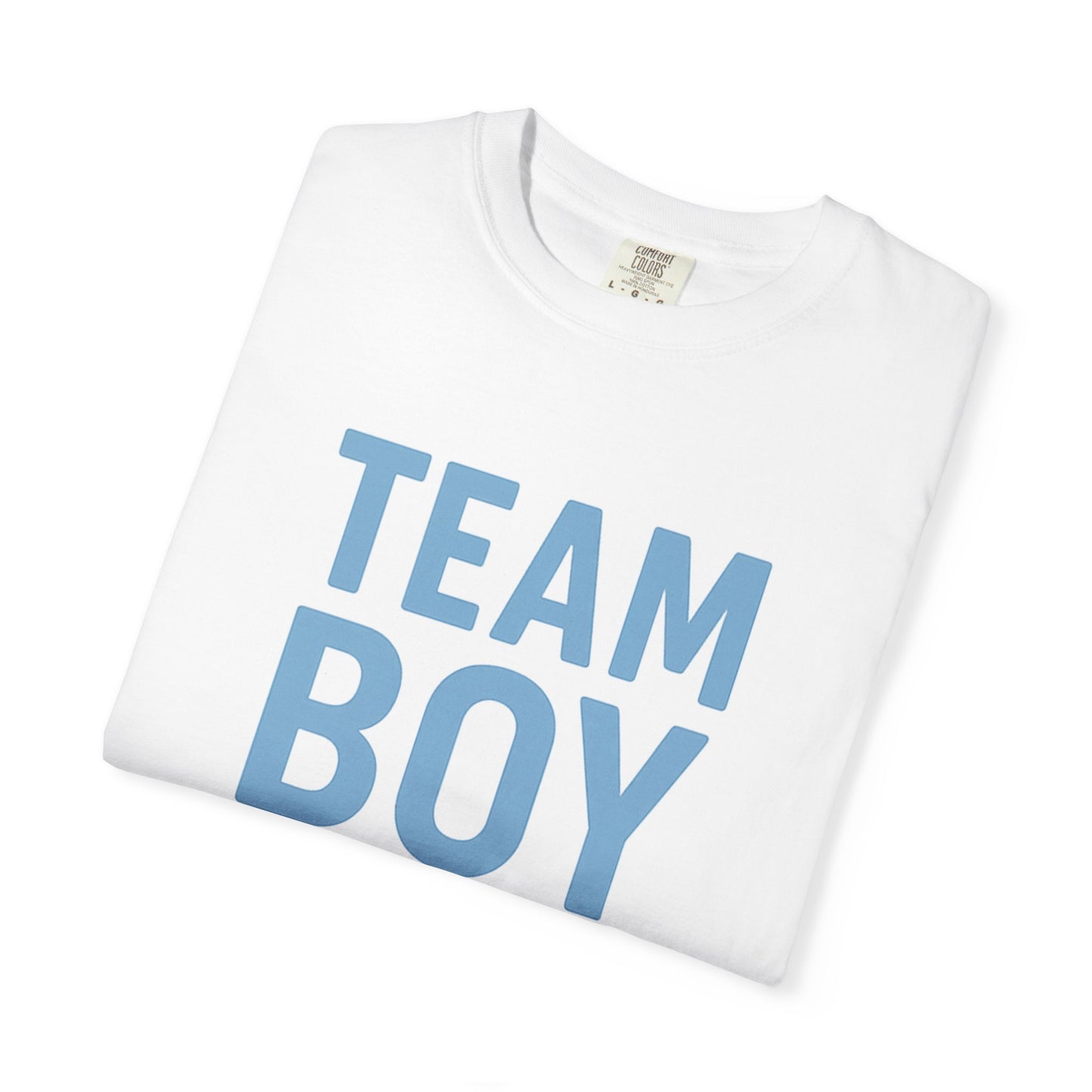 Team Boy Garment-Dyed T-Shirt for Baby Showers, Pregnancy Announcements, Gender Reveal Parties, Casual Wear, Unisex Tee