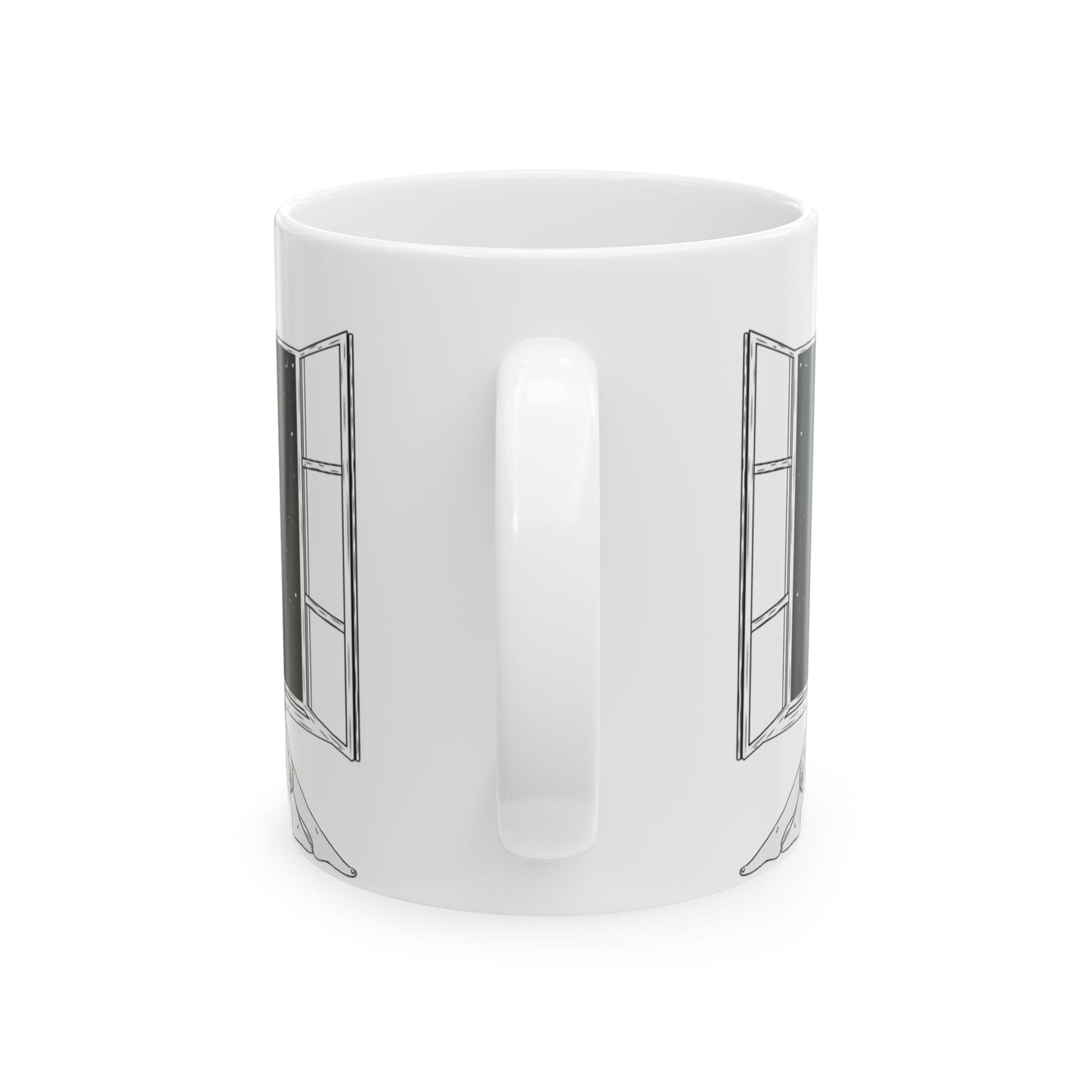Taza de cerámica con reflejo de noche estrellada: una taza de café acogedora para soñadores