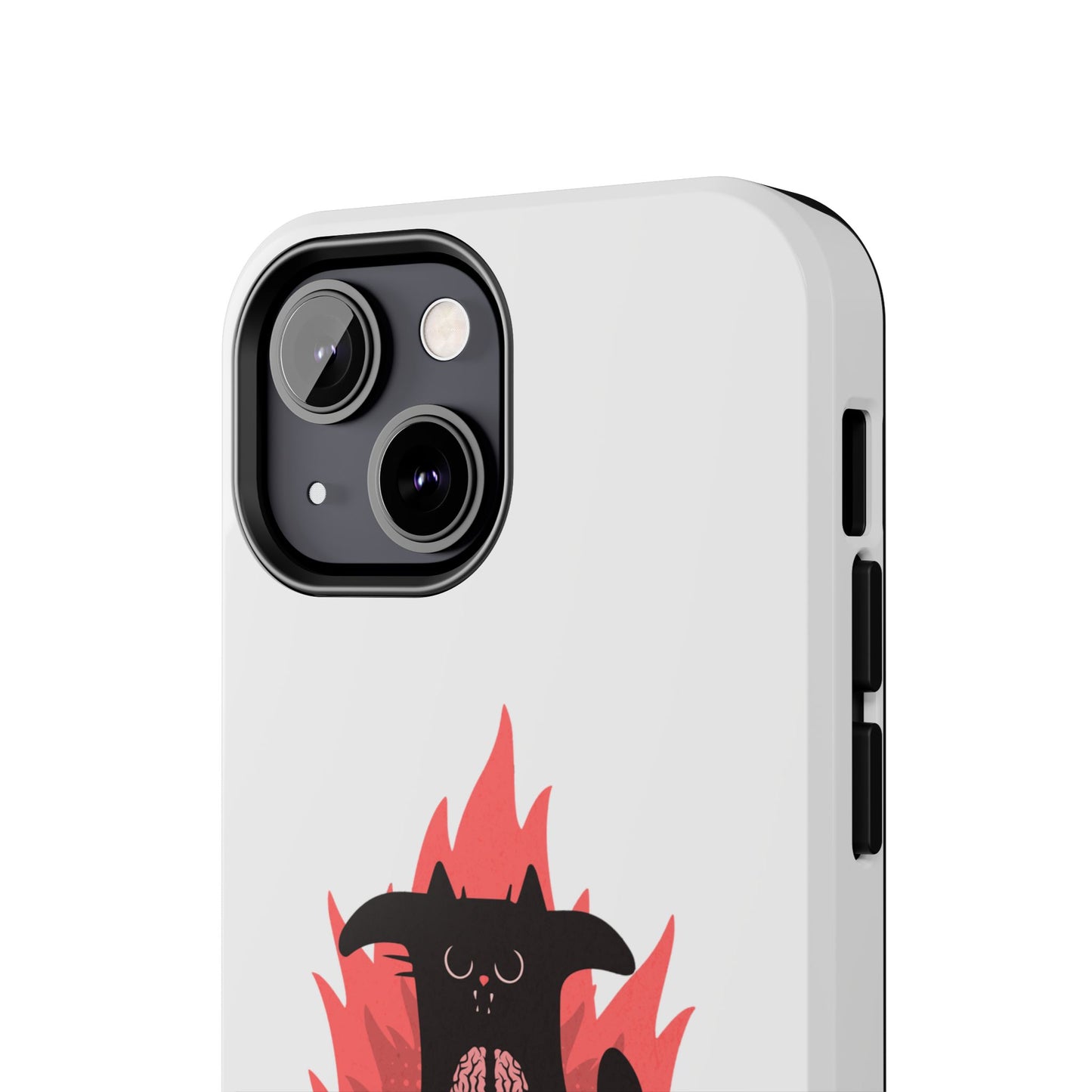 Funda resistente para teléfono con diseño de gato hambriento: diseño animal bonito y duradero