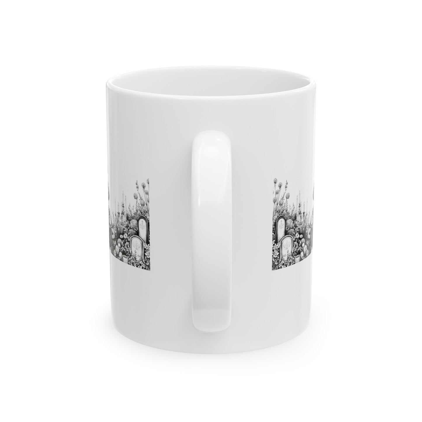 Taza de cerámica con esqueleto "Disfruta de la música": perfecta para amantes de la música y entusiastas de Halloween.