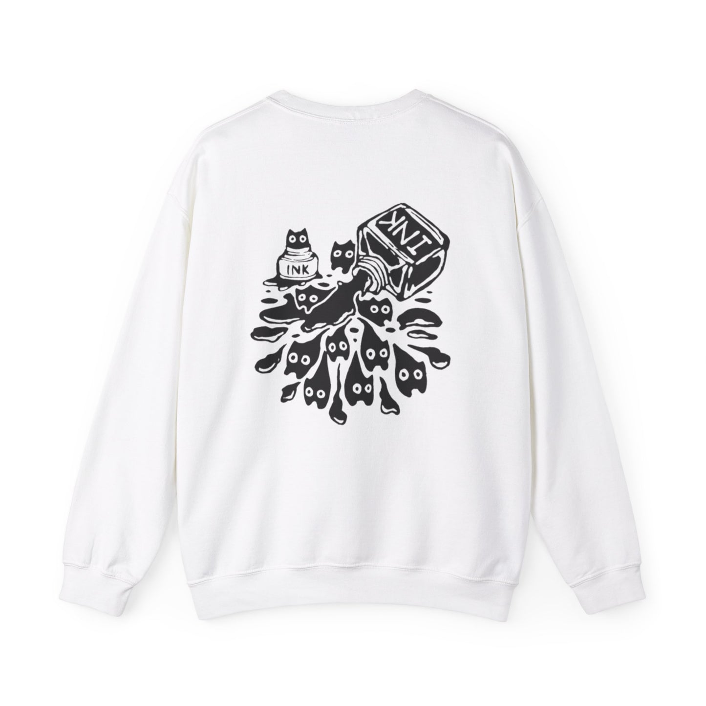 Sudadera unisex de cuello redondo con diseño de gato adorable: perfecta para los amantes de los gatos.
