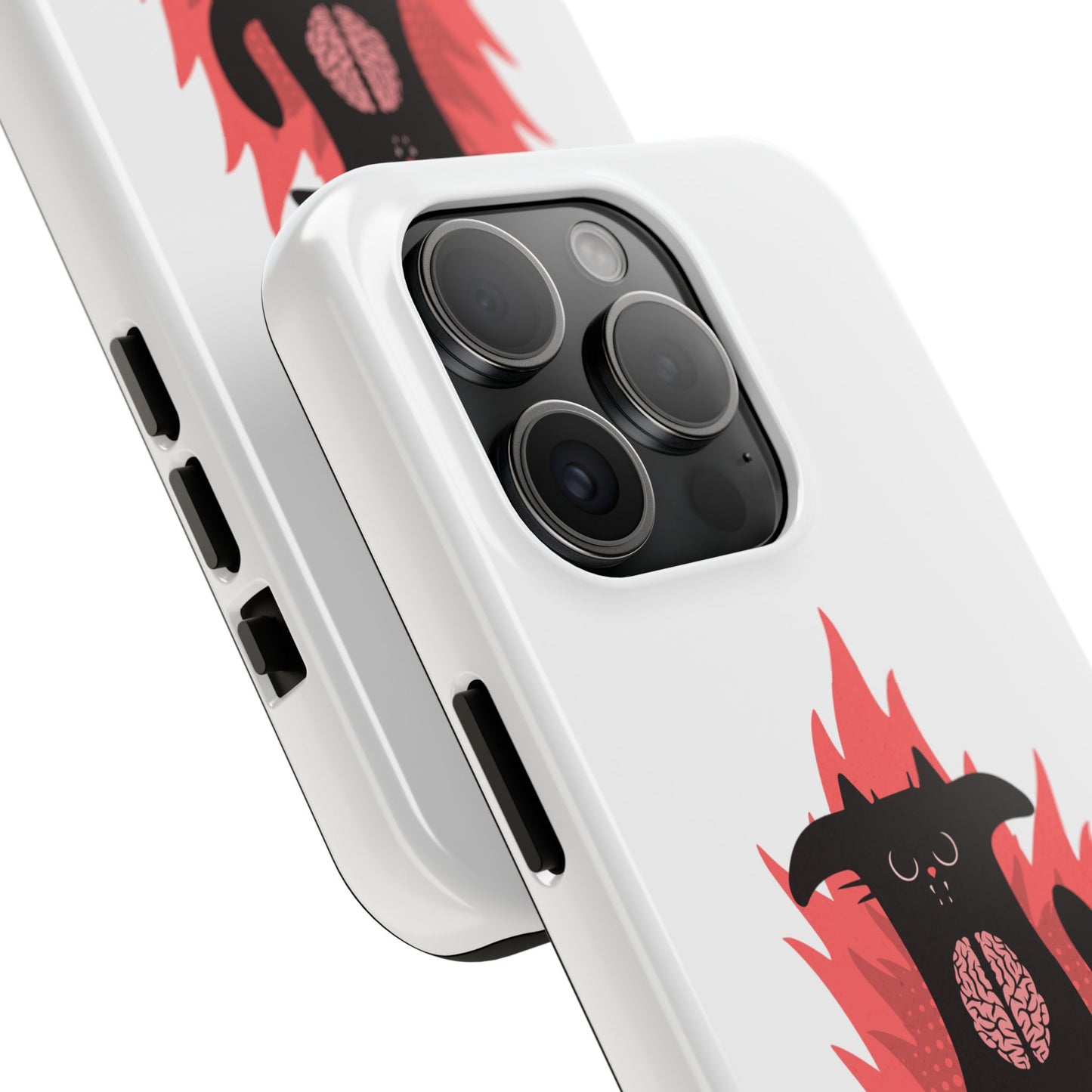 Funda resistente para teléfono con diseño de gato hambriento: diseño animal bonito y duradero