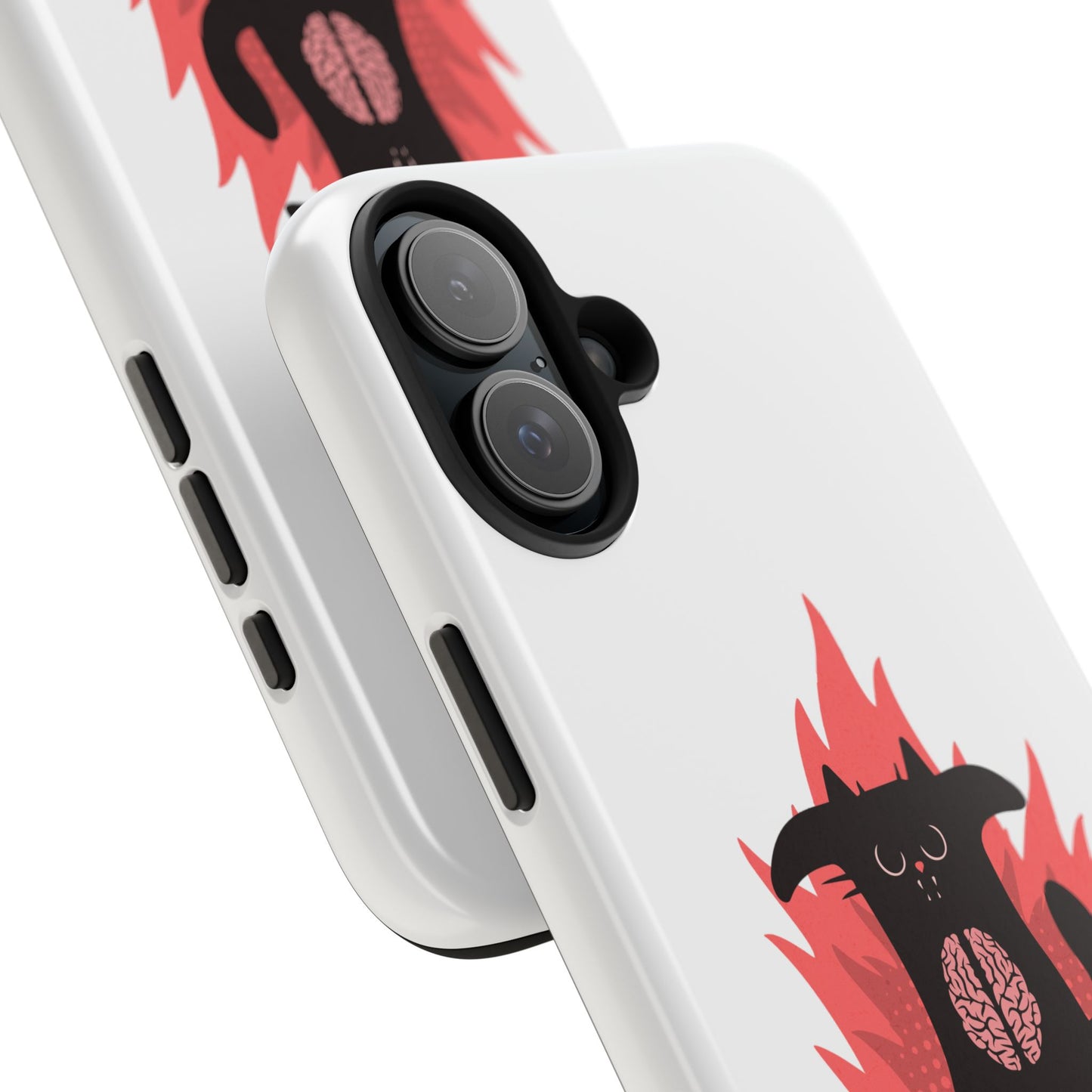 Funda resistente para teléfono con diseño de gato hambriento: diseño animal bonito y duradero