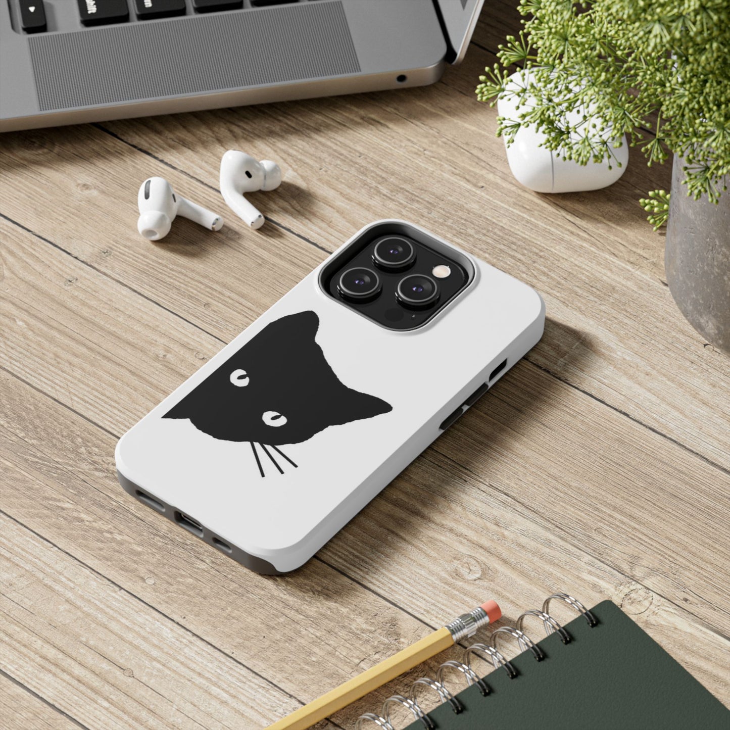 Funda resistente para teléfono Black Cat: protección duradera con un diseño divertido