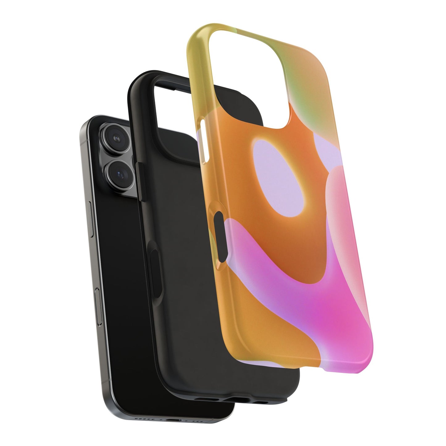 Funda resistente y colorida con diseño abstracto: protección elegante para el día a día.