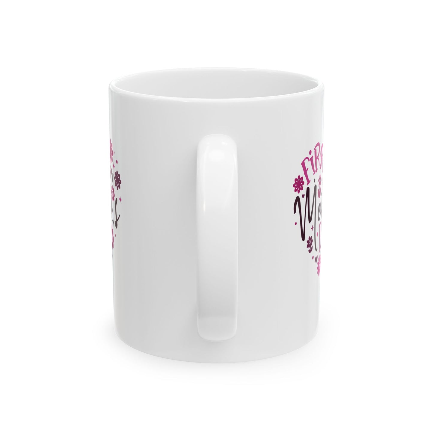 Taza de cerámica con diseño floral de corazón para el primer día de la madre: el regalo perfecto para las nuevas mamás.