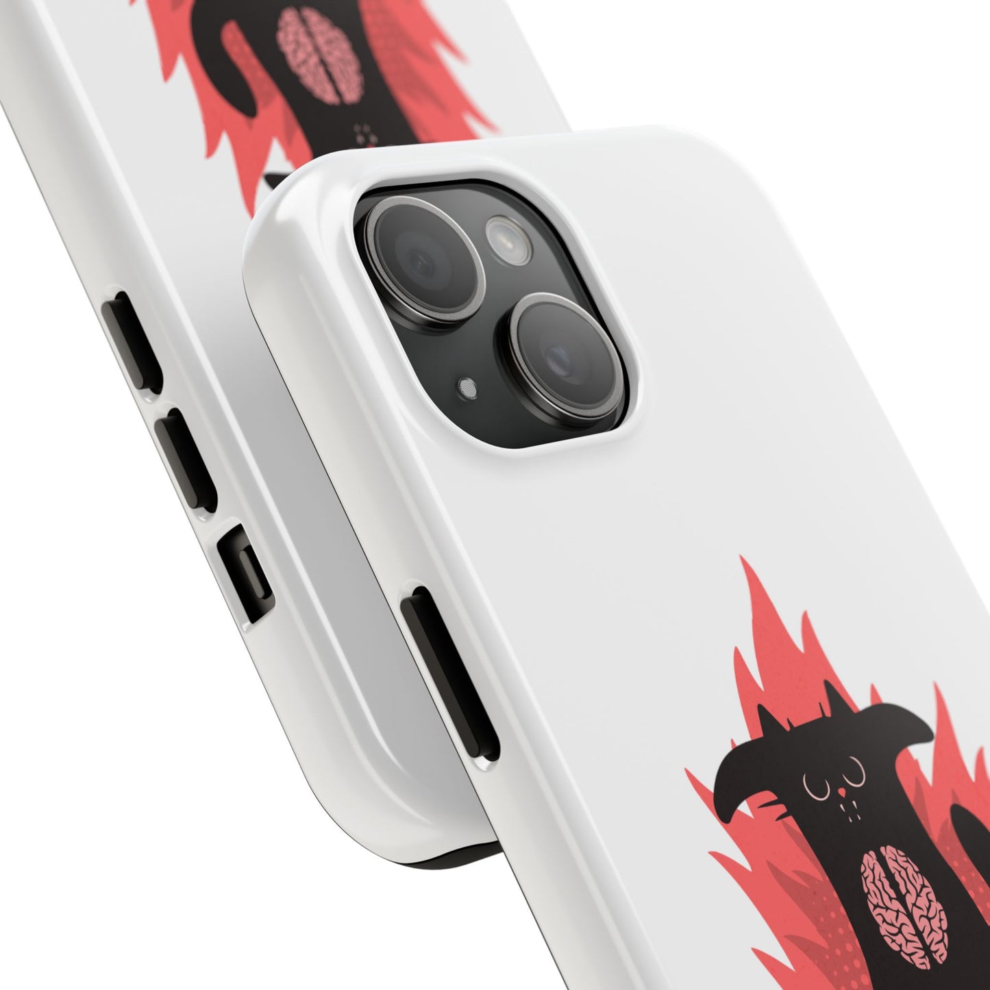 Funda resistente para teléfono con diseño de gato hambriento: diseño animal bonito y duradero
