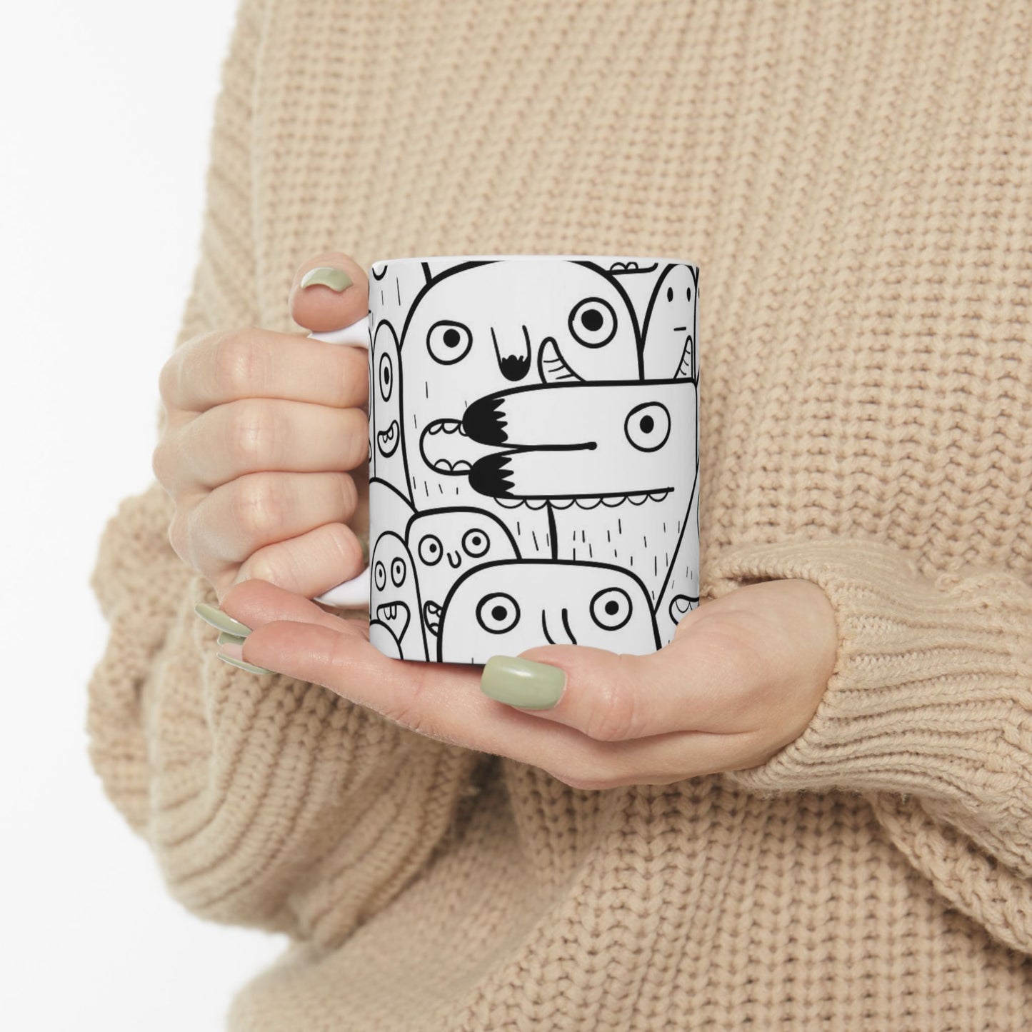 Whimsical Monster Ceramic Mug - Fun & Quirky Drinkware for Kids & Adults