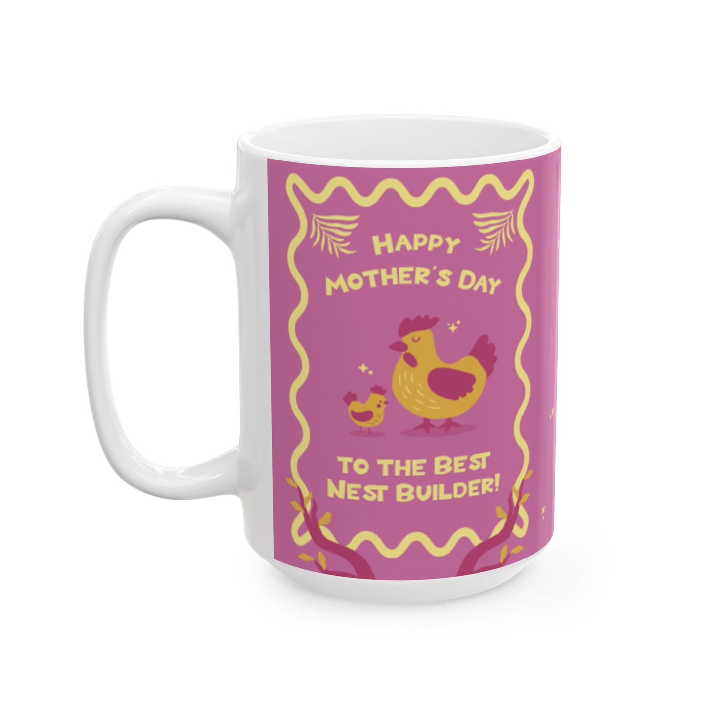 Taza de cerámica "Feliz Día de la Madre": el regalo perfecto para quienes construyen nidos.