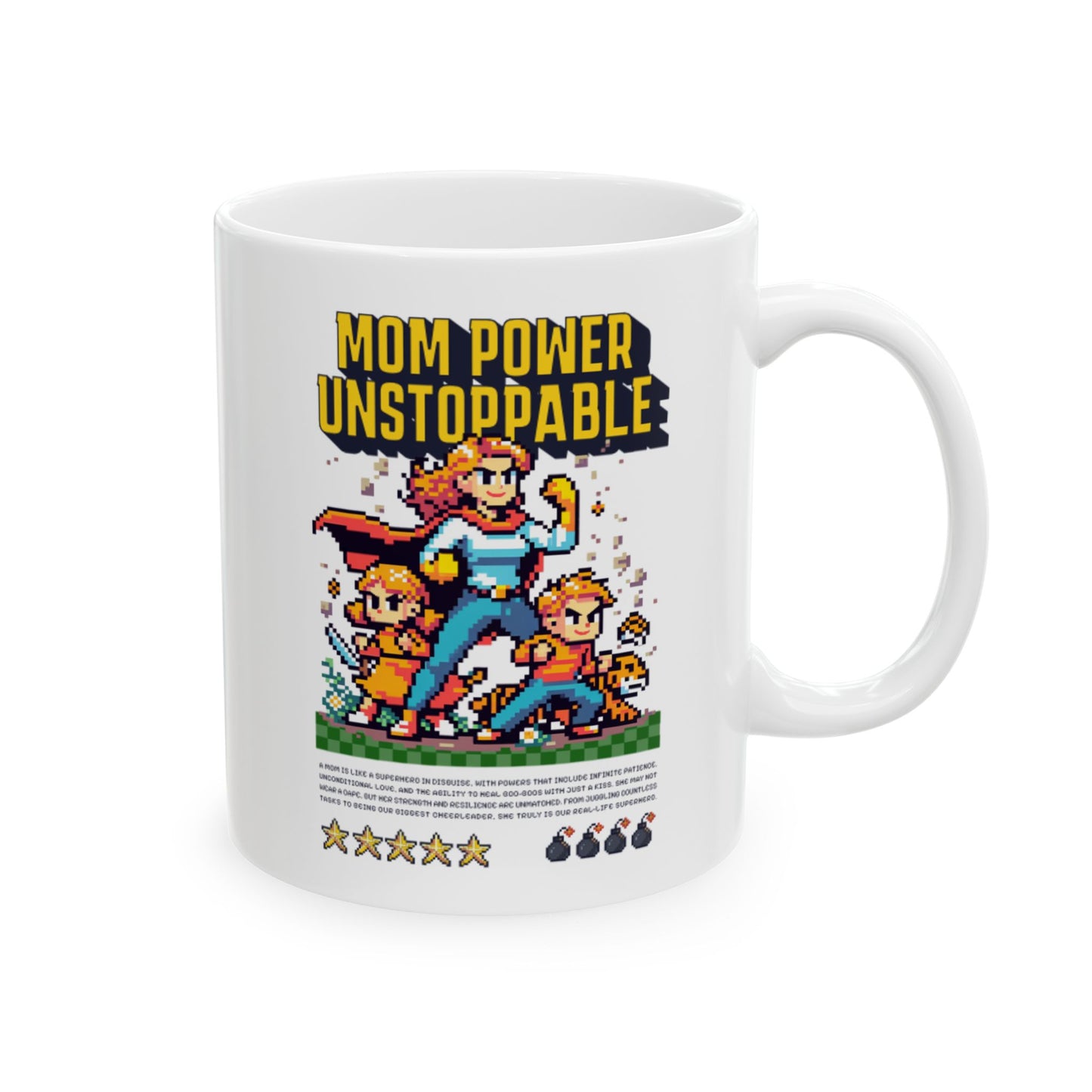 Taza de cerámica "Mom Power Unstoppable": el regalo perfecto para supermamás