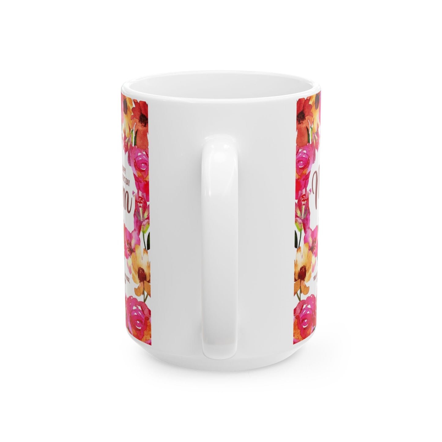 Taza de cerámica "Feliz Día de la Madre" - Diseño floral