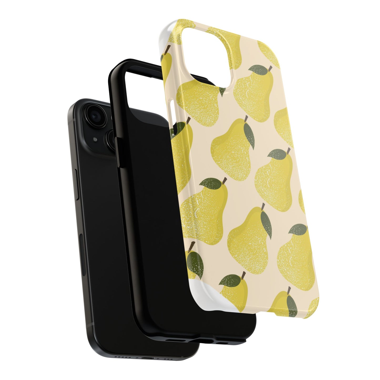 Bonita funda resistente para teléfono con estampado de pera para otoño y uso diario
