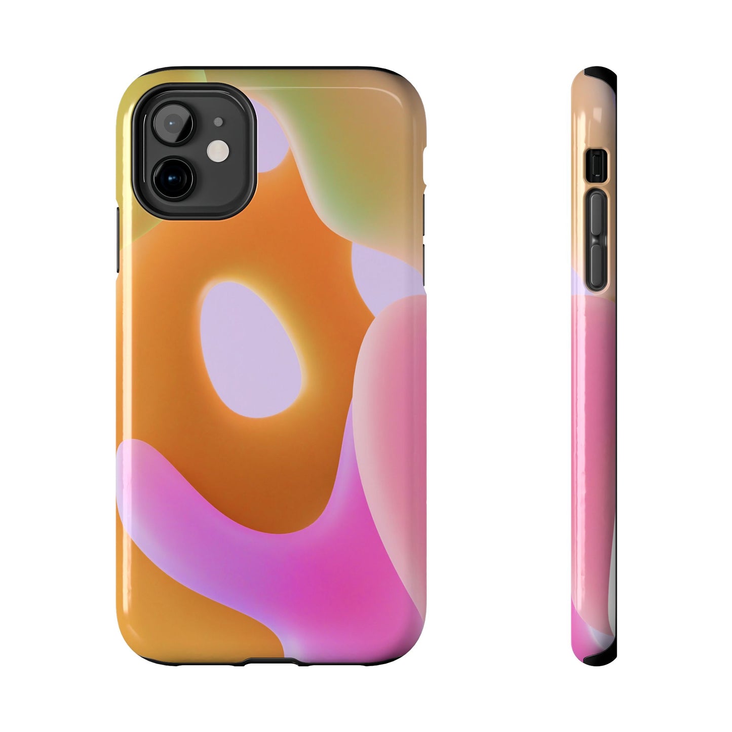 Funda resistente y colorida con diseño abstracto: protección elegante para el día a día.