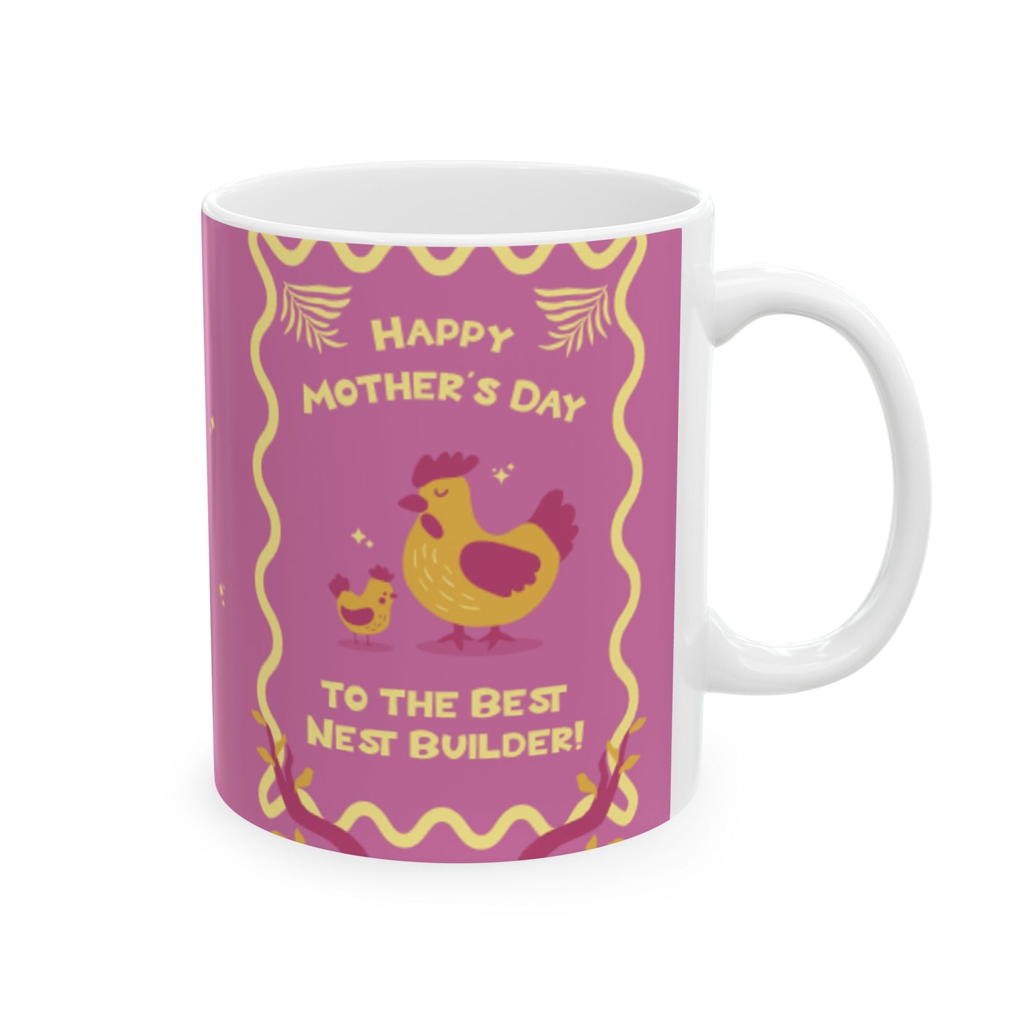 Taza de cerámica "Feliz Día de la Madre": el regalo perfecto para quienes construyen nidos.