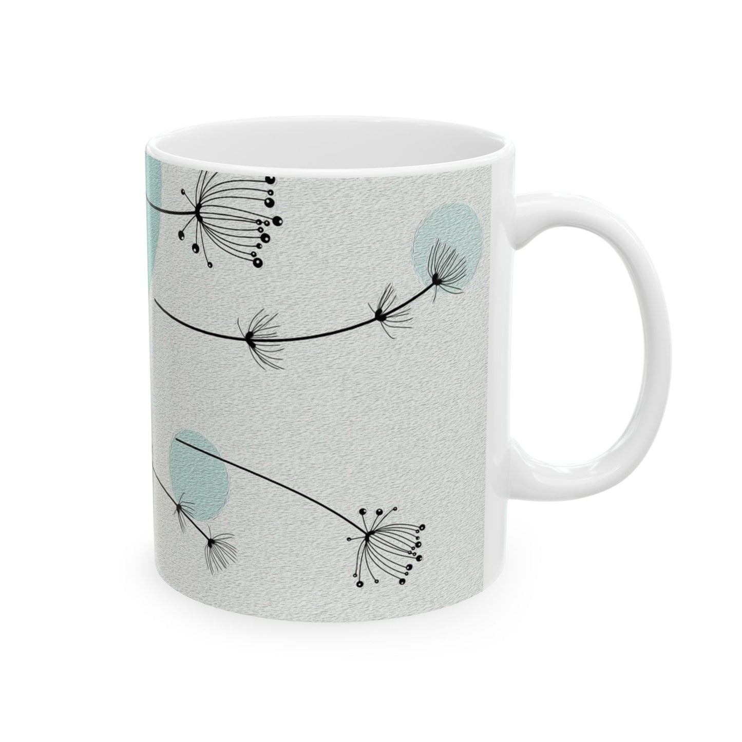 Stylish Botanical Ceramic Mug - 11oz & 15oz with Minimalist Design