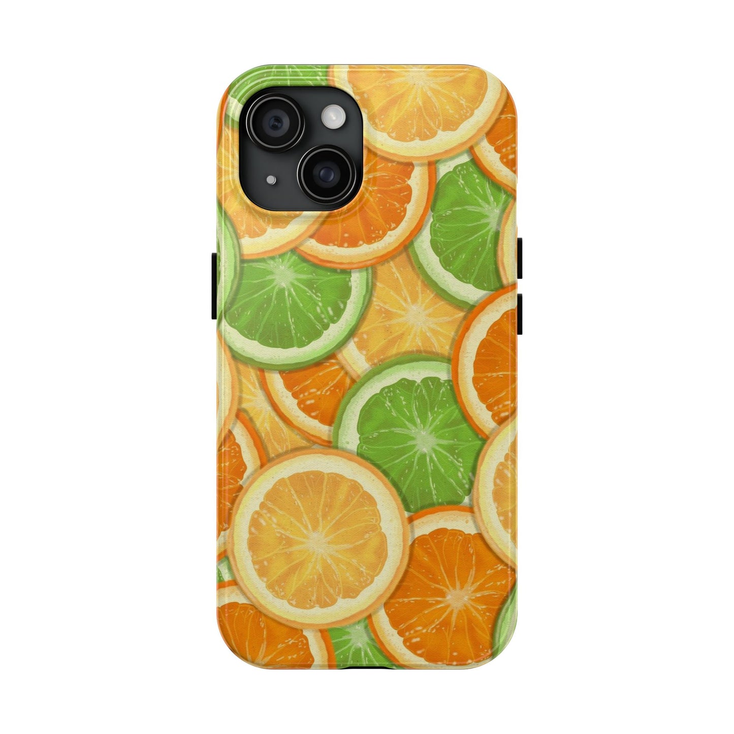 Funda resistente para teléfono con vibrantes cítricos y diseño de rodajas de fruta
