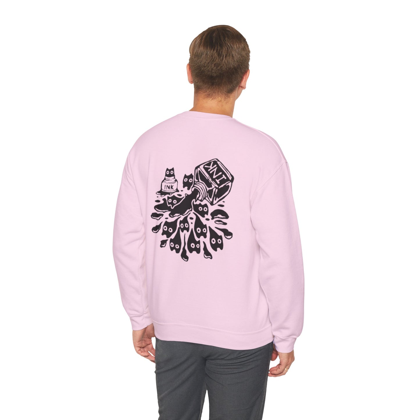 Sudadera unisex de cuello redondo con diseño de gato adorable: perfecta para los amantes de los gatos.