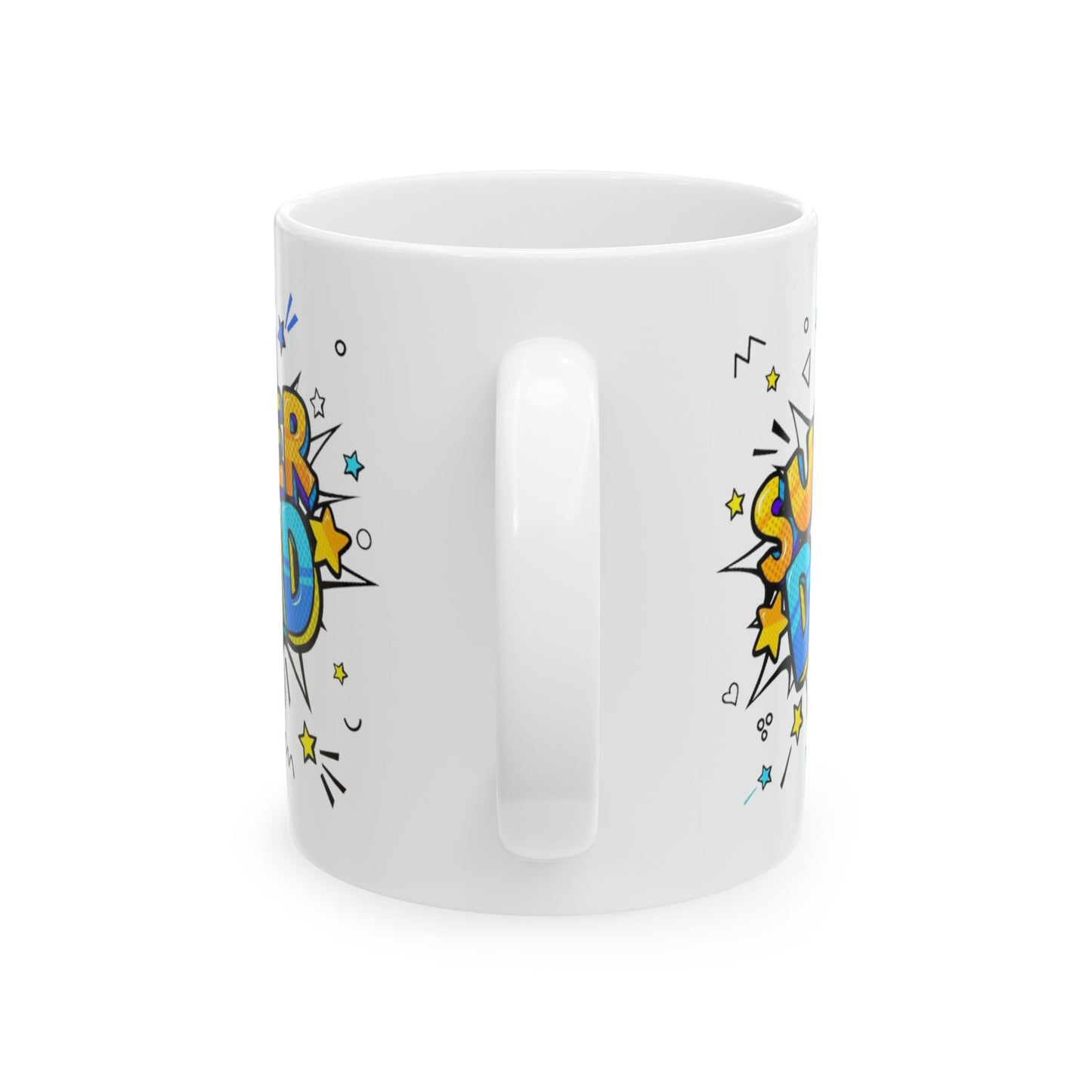Super Dad Comic Style Ceramic Mug - Perfect Gift for Father's Day