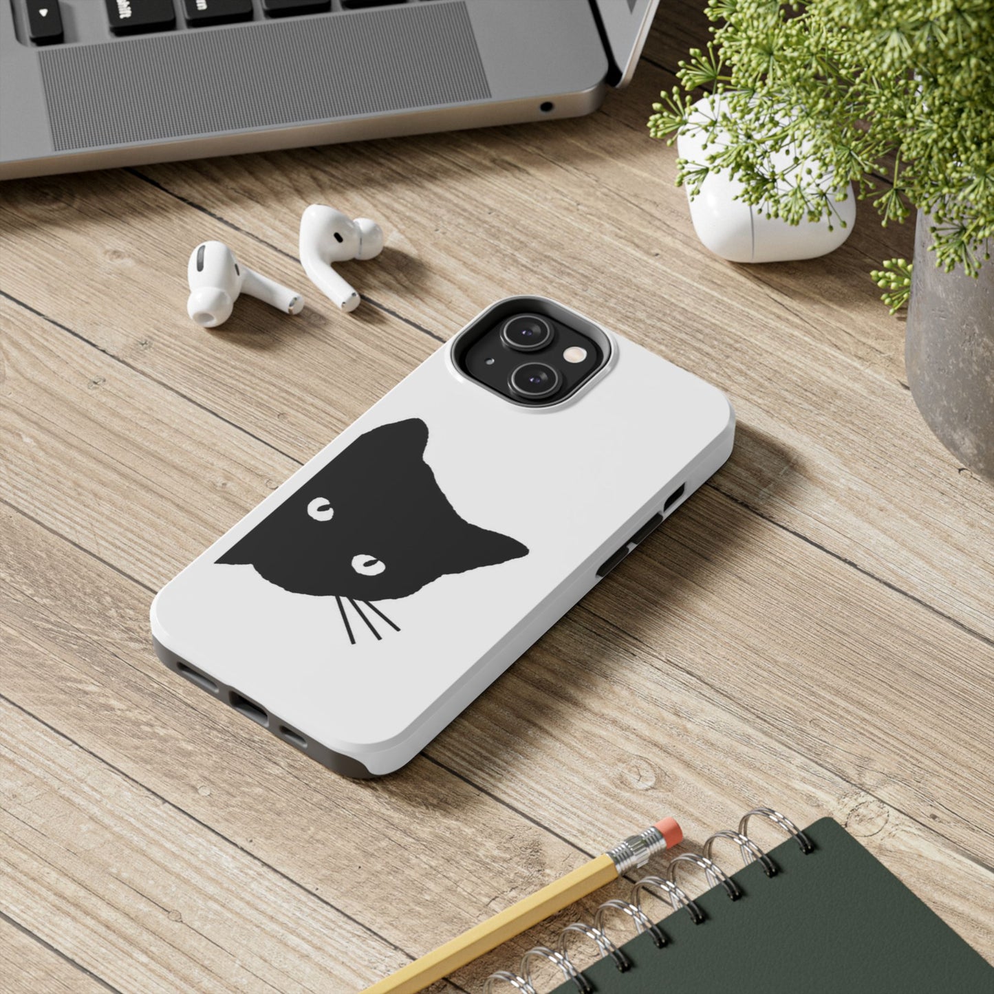Funda resistente para teléfono Black Cat: protección duradera con un diseño divertido