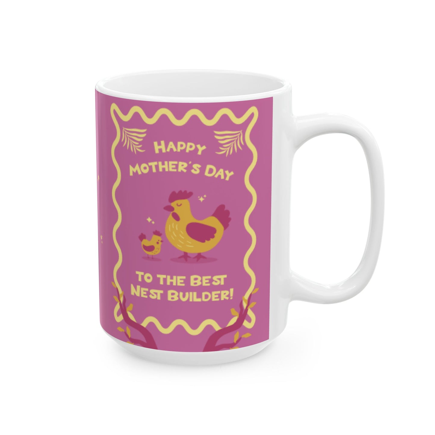 Taza de cerámica "Feliz Día de la Madre": el regalo perfecto para quienes construyen nidos.