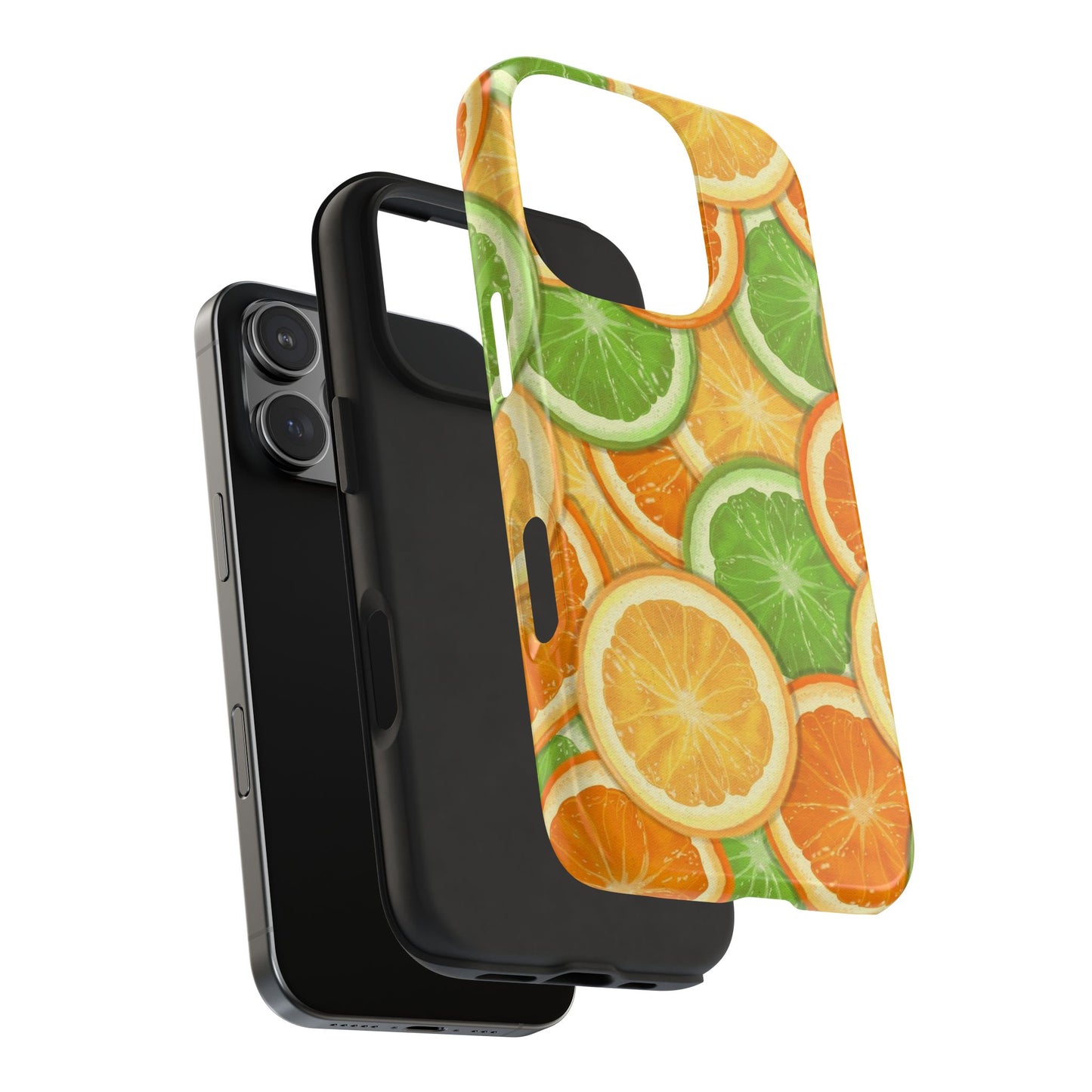 Funda resistente para teléfono con vibrantes cítricos y diseño de rodajas de fruta