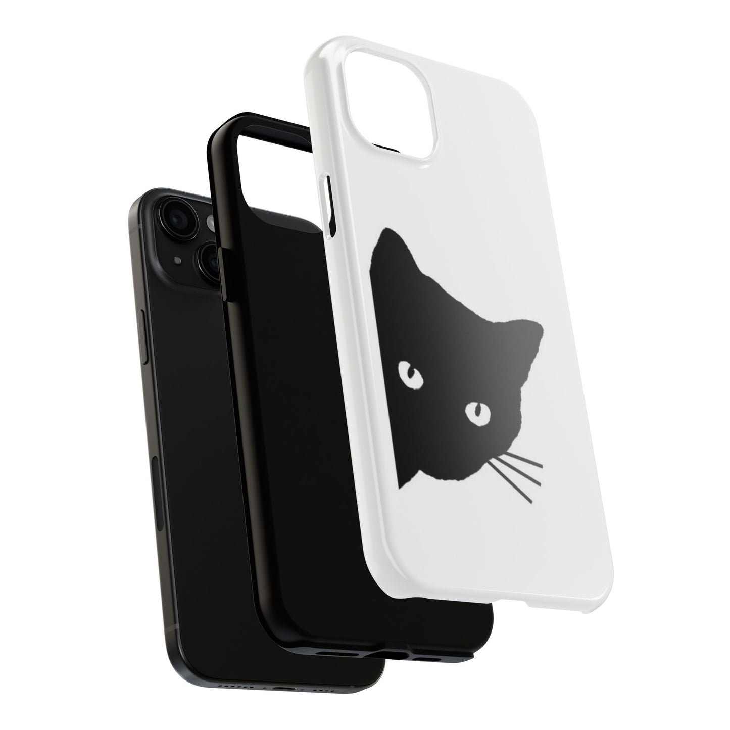 Funda resistente para teléfono Black Cat: protección duradera con un diseño divertido