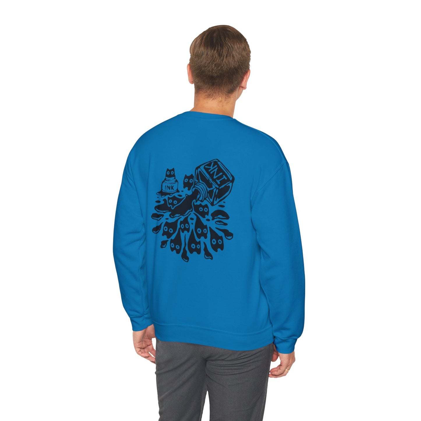 Sudadera unisex de cuello redondo con diseño de gato adorable: perfecta para los amantes de los gatos.