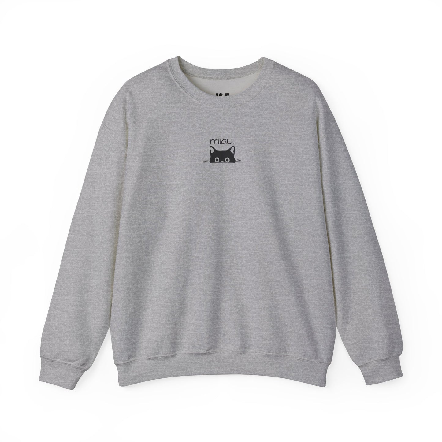 Sudadera unisex de cuello redondo con diseño de gato adorable: perfecta para los amantes de los gatos.