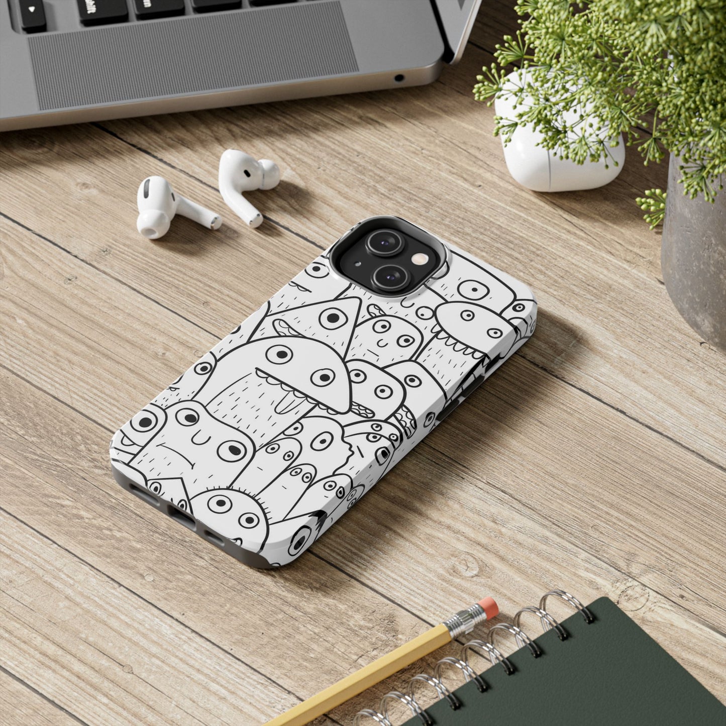 Fundas resistentes para teléfono de Monstruos Aventureros: Diseño divertido de Monstruos para niños y adolescentes
