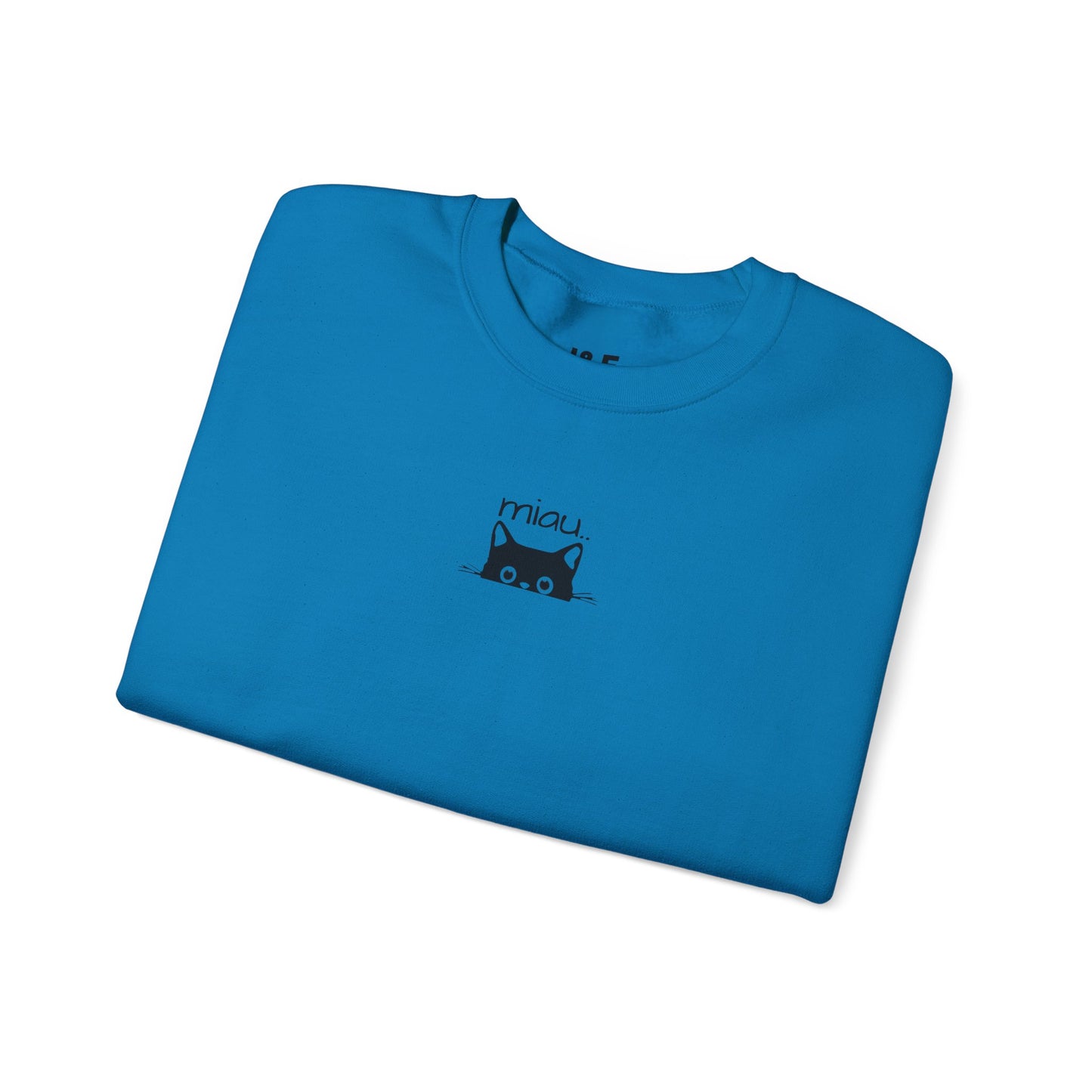 Sudadera unisex de cuello redondo con diseño de gato adorable: perfecta para los amantes de los gatos.
