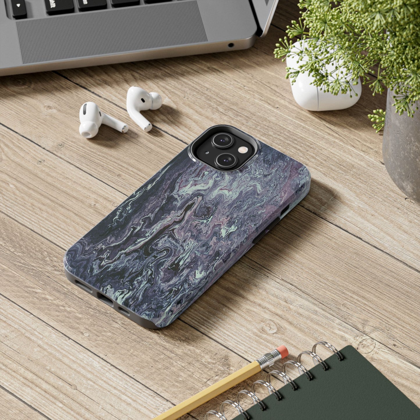 Funda resistente con diseño de mármol: protección elegante para el día a día