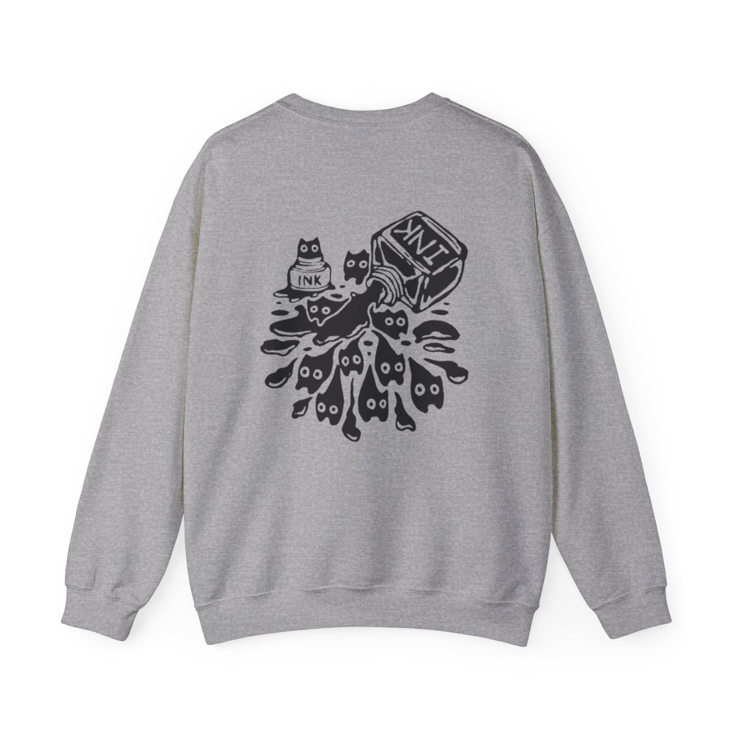 Sudadera unisex de cuello redondo con diseño de gato adorable: perfecta para los amantes de los gatos.