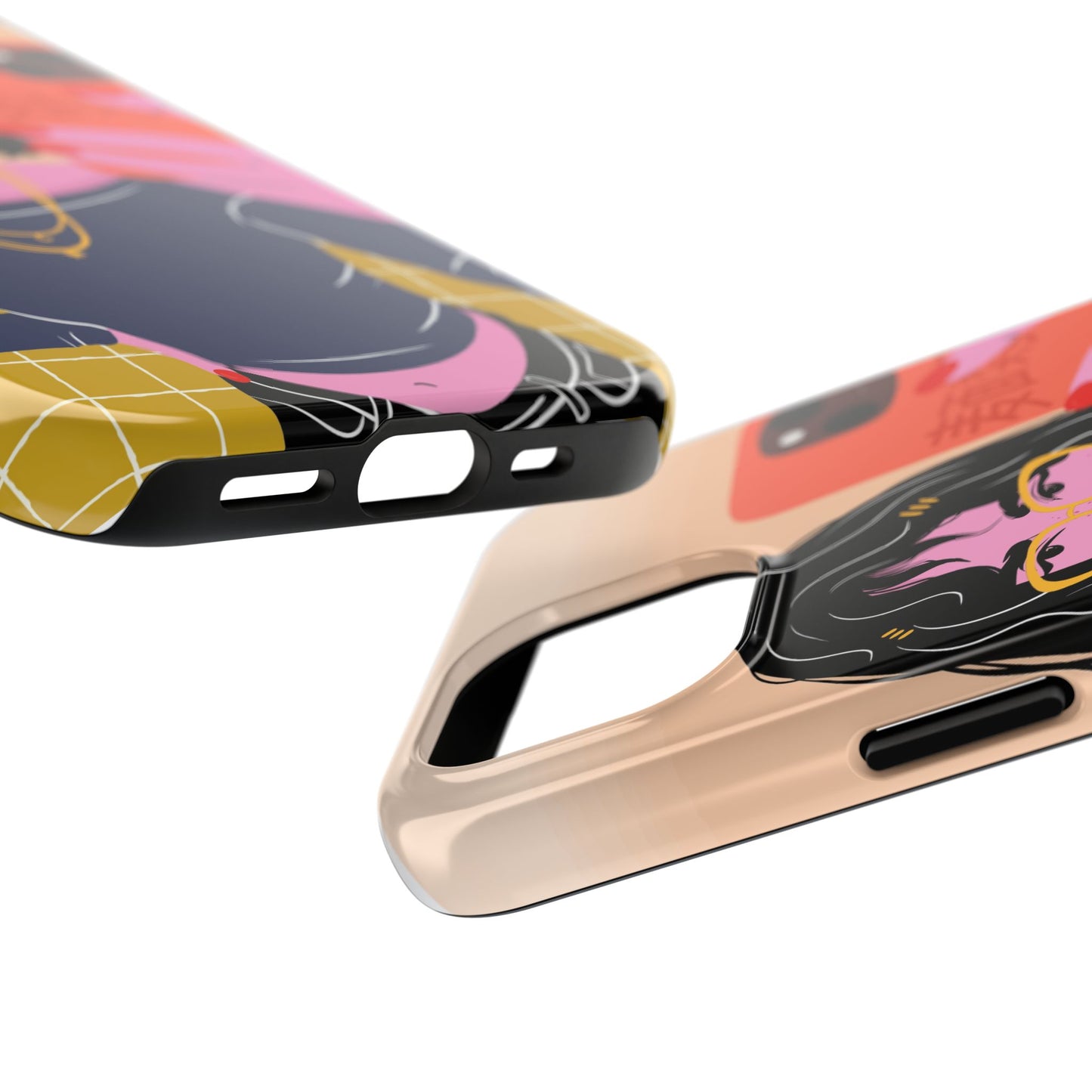 Funda resistente y moderna para teléfono con ilustración elegante