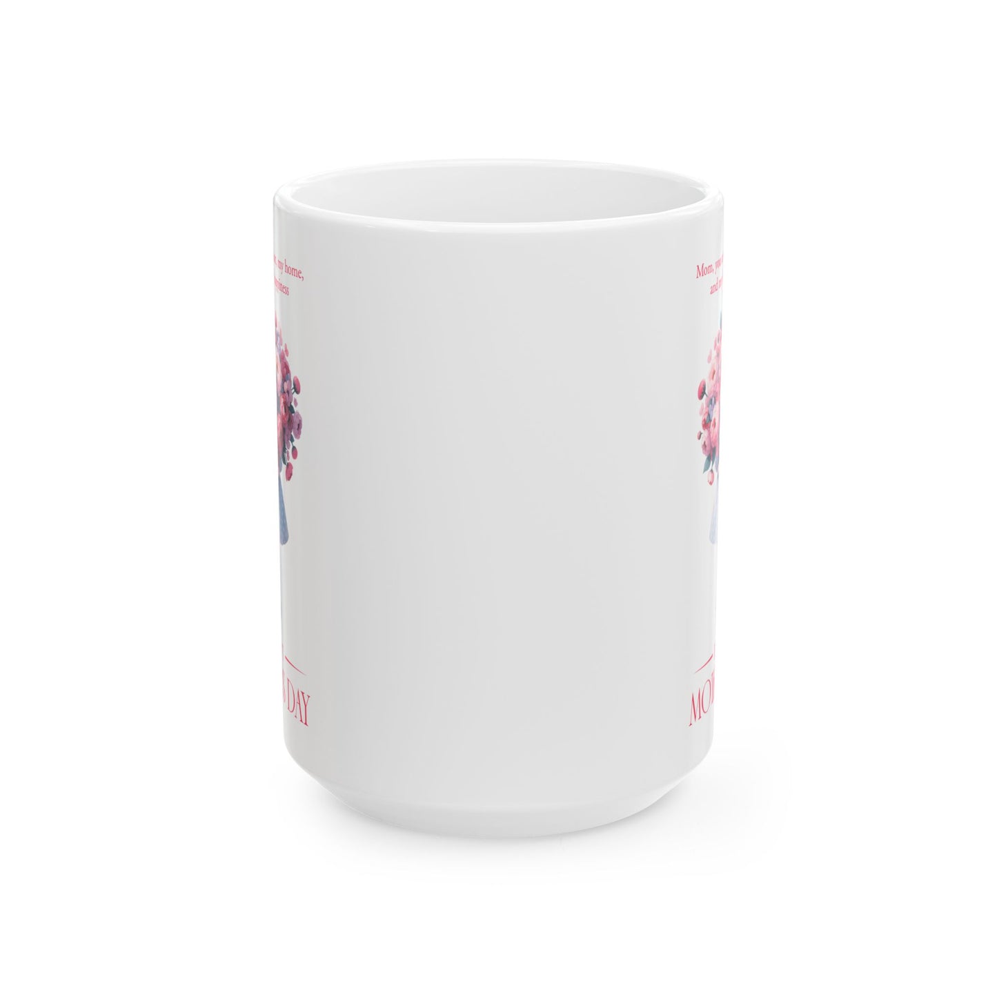 Taza de cerámica "Feliz Día de la Madre" - Diseño floral