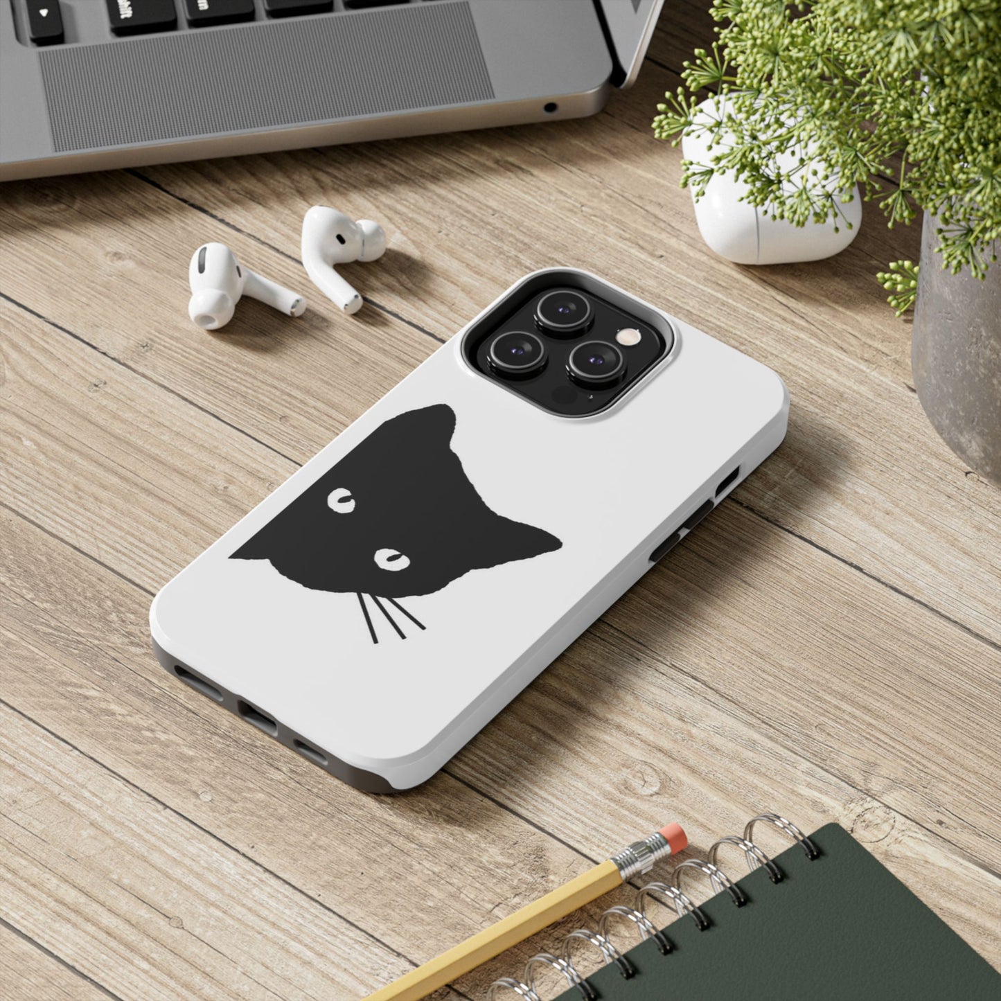 Funda resistente para teléfono Black Cat: protección duradera con un diseño divertido