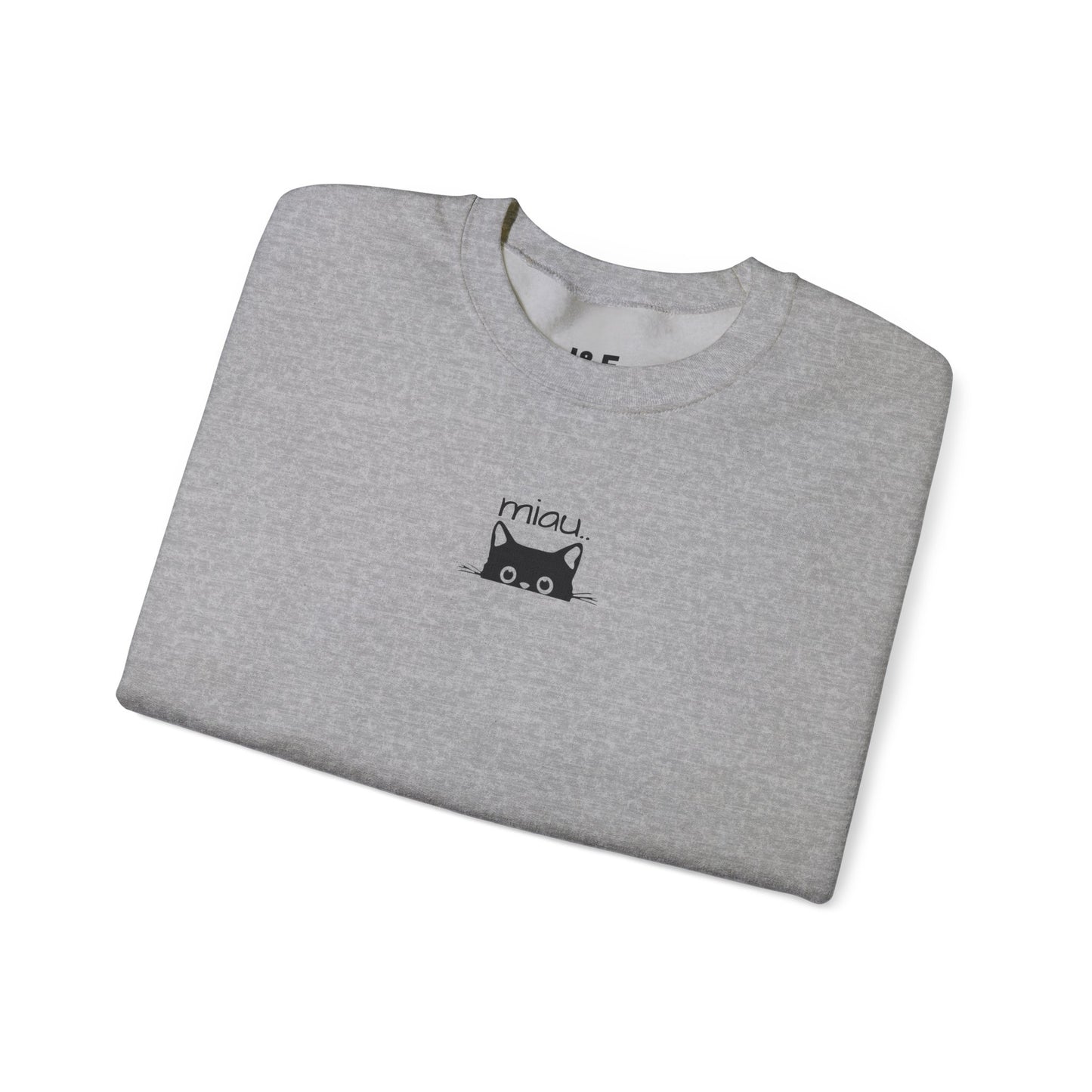 Sudadera unisex de cuello redondo con diseño de gato adorable: perfecta para los amantes de los gatos.