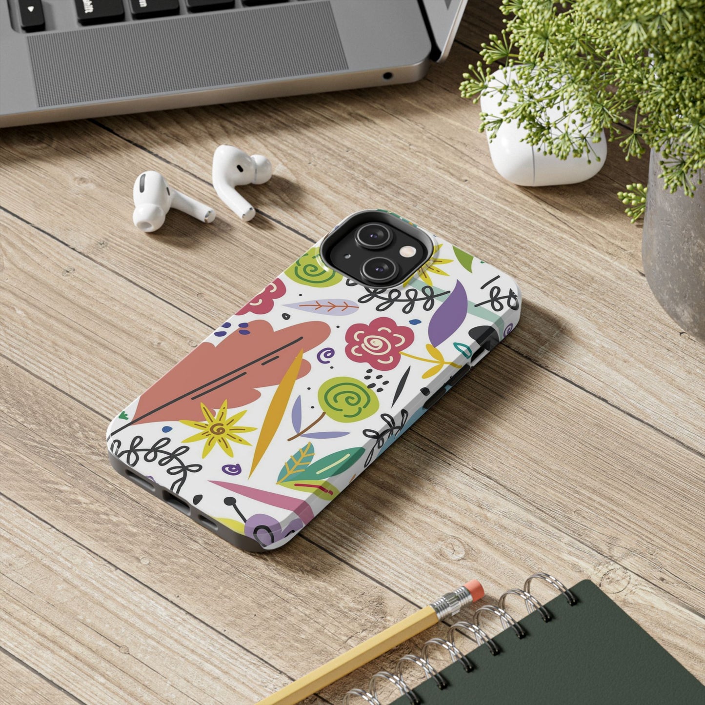 Funda resistente con diseño floral vibrante: diseño abstracto y colorido para amantes de la naturaleza
