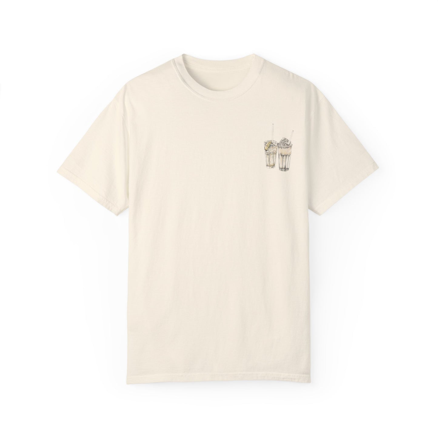Camiseta unisex teñida en prenda con diseño caprichoso