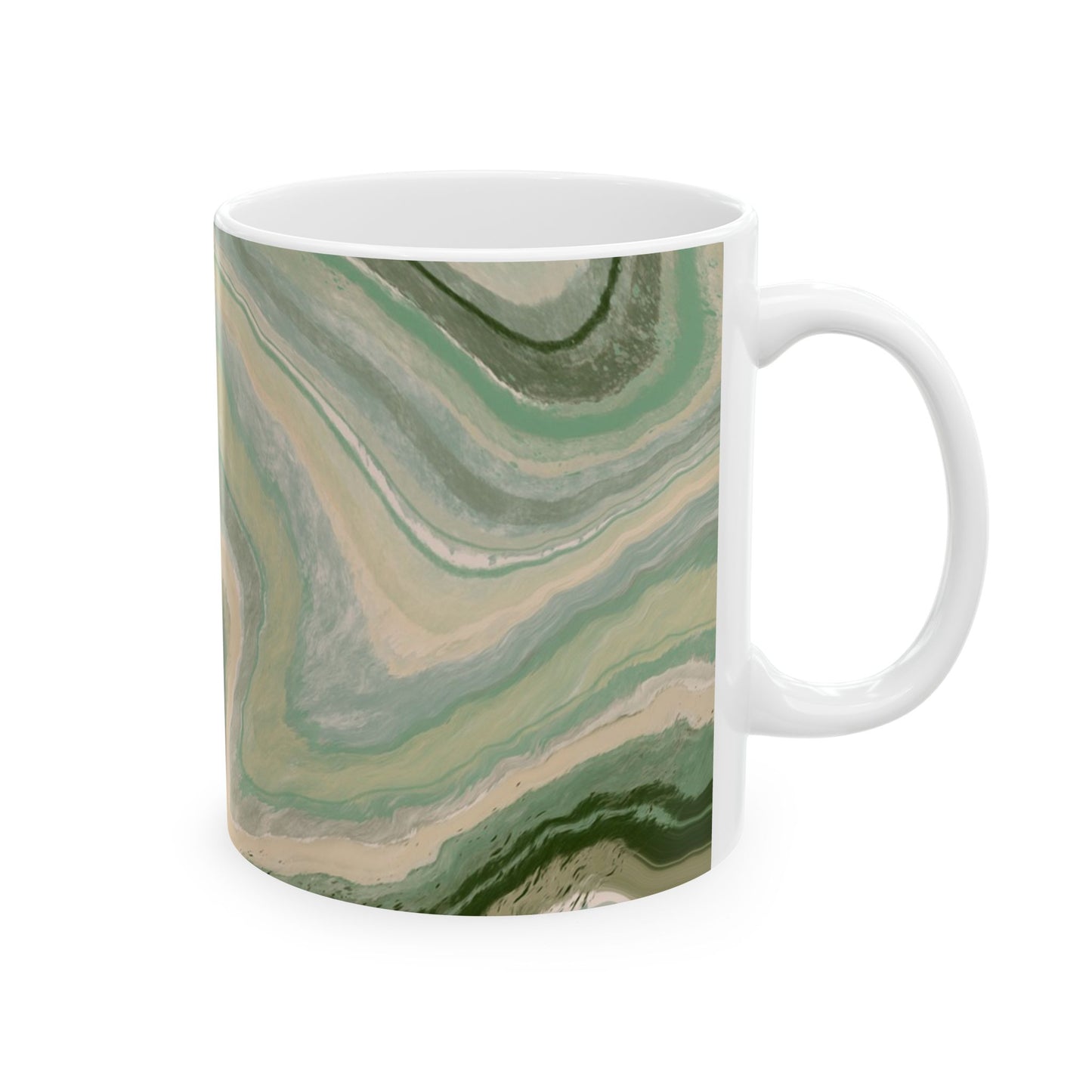 Marble Pattern Ceramic Mug - Elegant Coffee Cup for Home and Office