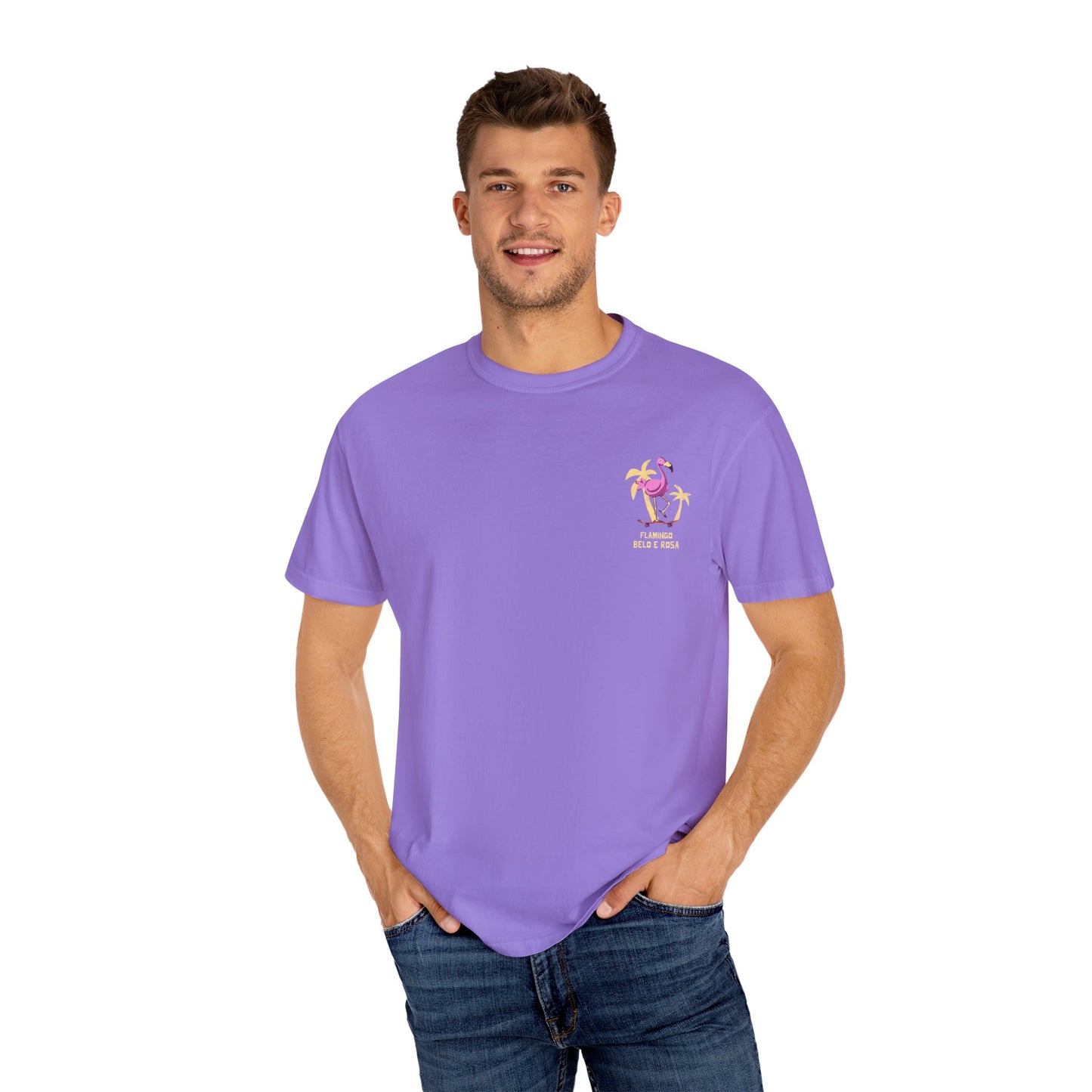 Vibrant Flamingo Unisex Garment-Dyed T-Shirt - Fun Summer Vibes