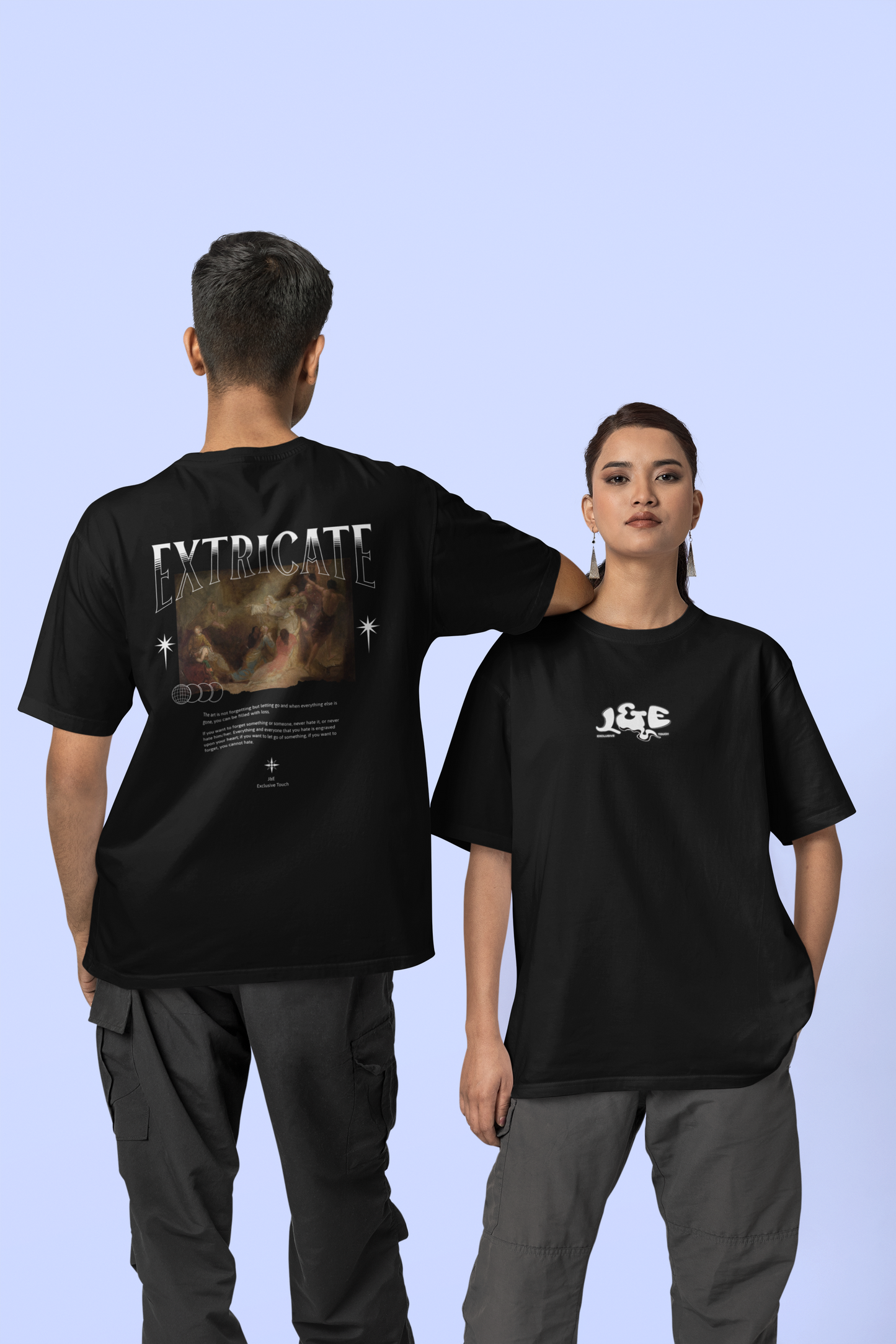 Sudadera unisex premium: estampado artístico para una expresión audaz (estampado frontal y posterior)