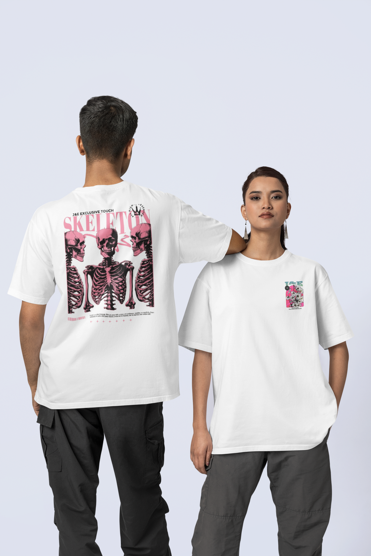 Sudadera unisex premium con esqueleto (estampado frontal y posterior)