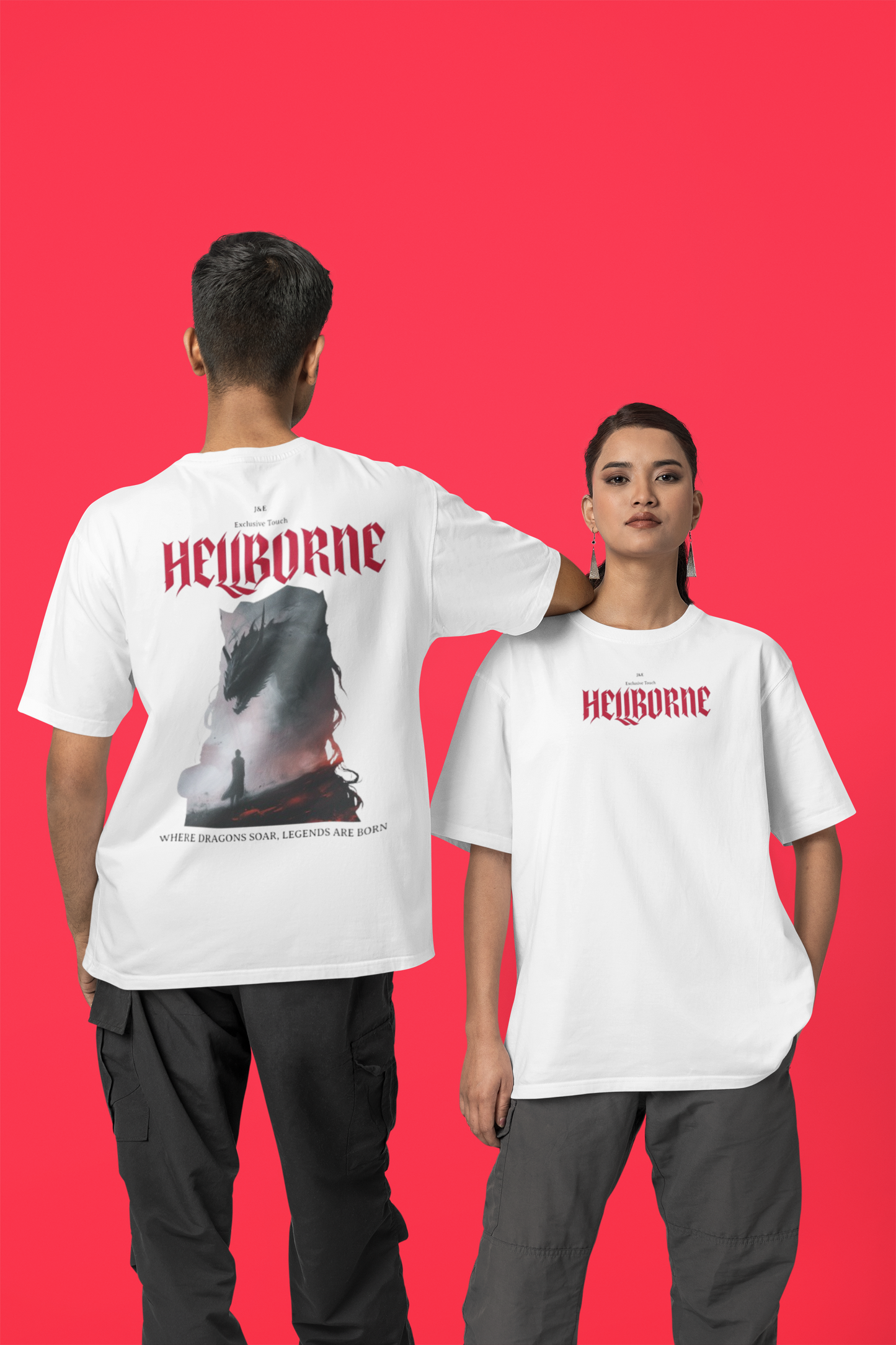Unisex Premium Hoodie - Hellborne Dragon Design - Perfect for Fantasy Lovers
