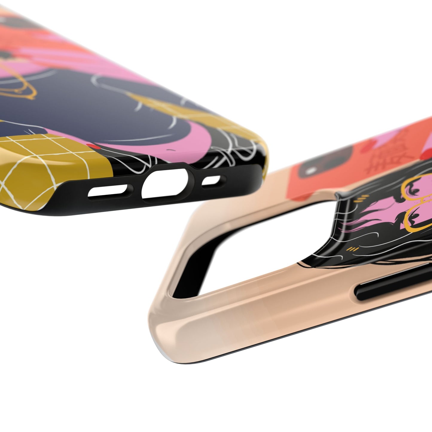 Funda resistente y moderna para teléfono con ilustración elegante