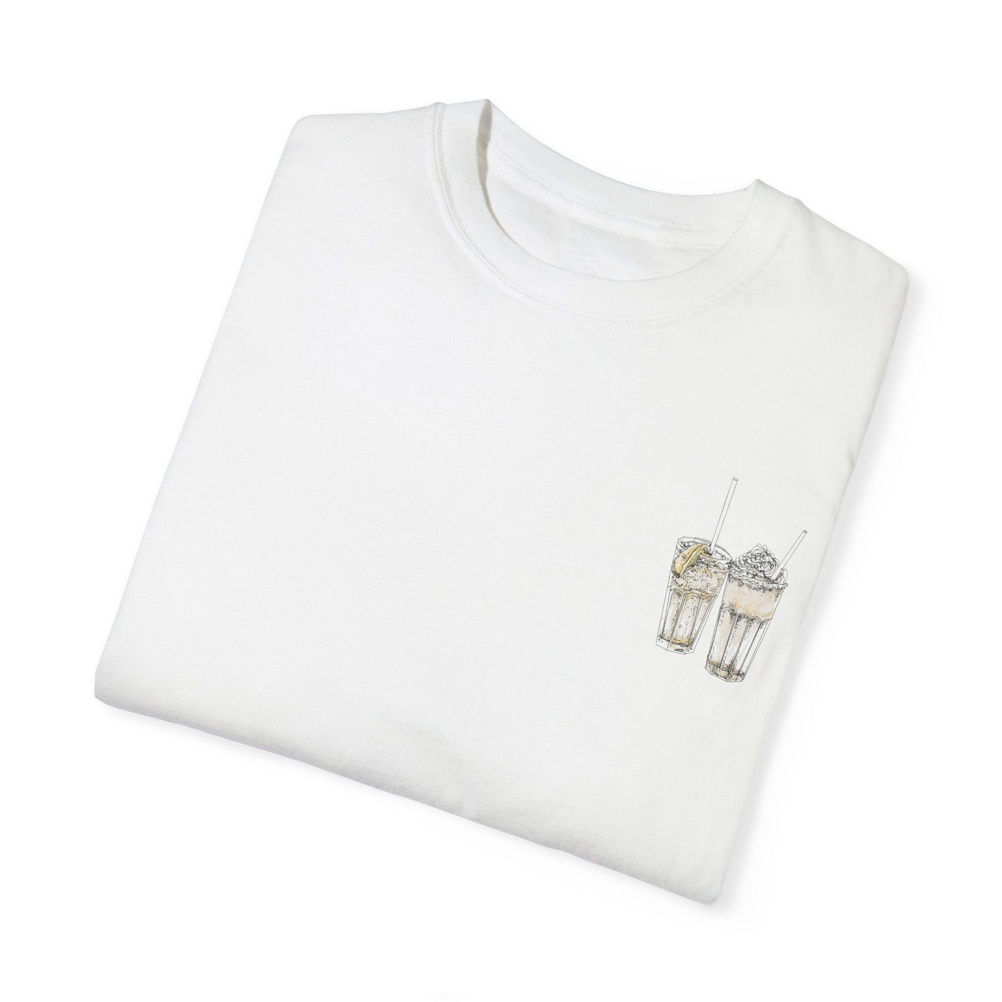 Camiseta unisex teñida en prenda con diseño caprichoso