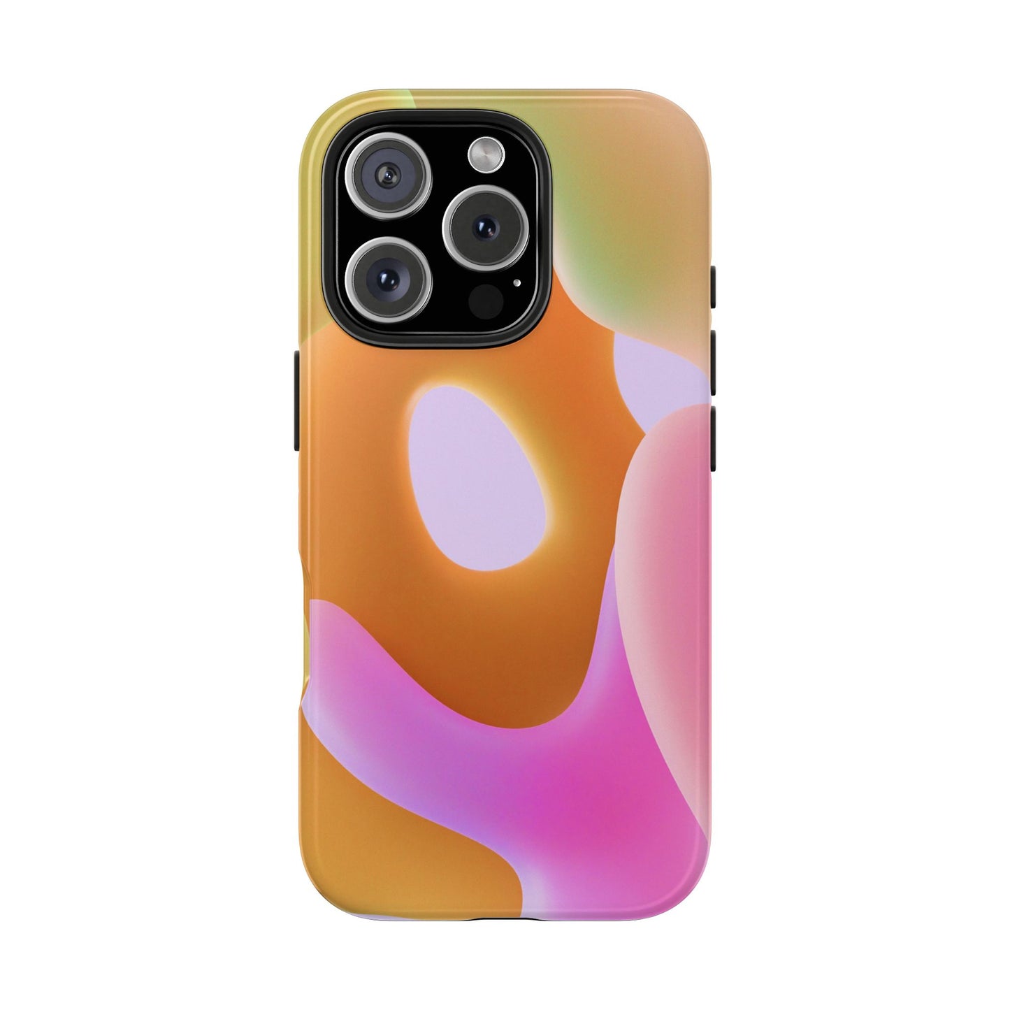 Funda resistente y colorida con diseño abstracto: protección elegante para el día a día.