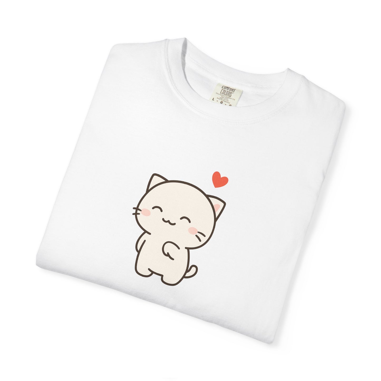 Cute Cat Love Unisex Garment-Dyed T-Shirt