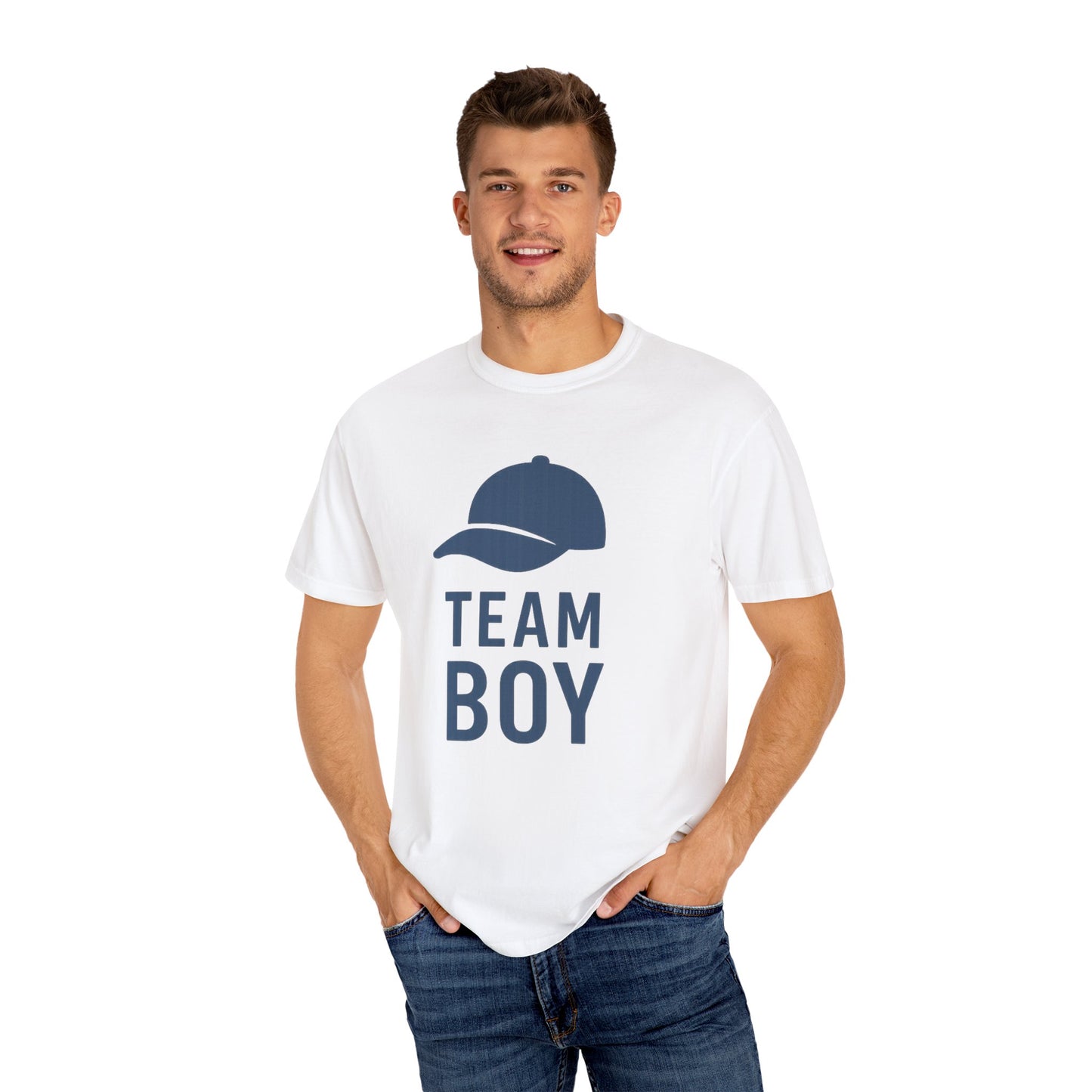 Team Boy Unisex Garment-Dyed T-shirt | Perfect for Baby Showers, Birthdays, Family Events, Celebration Gifts, Casual Wear