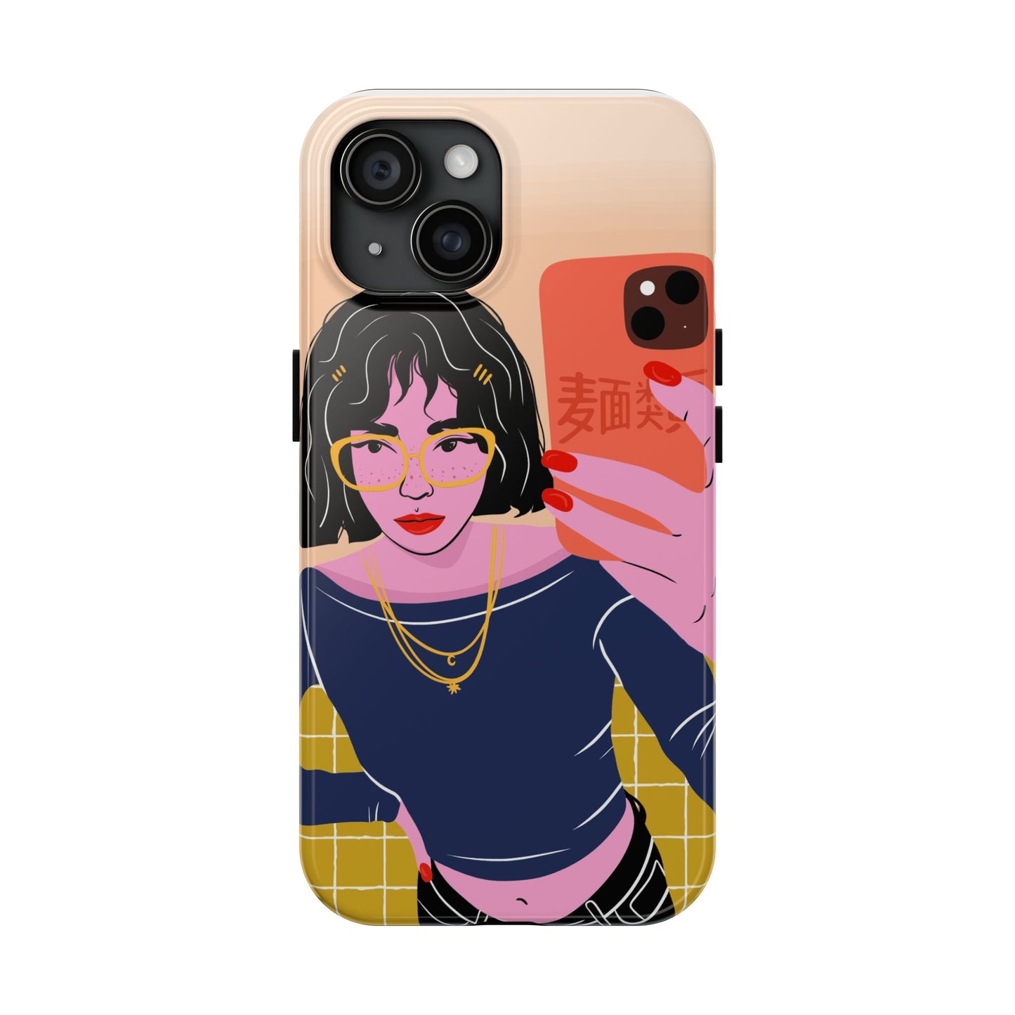 Funda resistente y moderna para teléfono con ilustración elegante